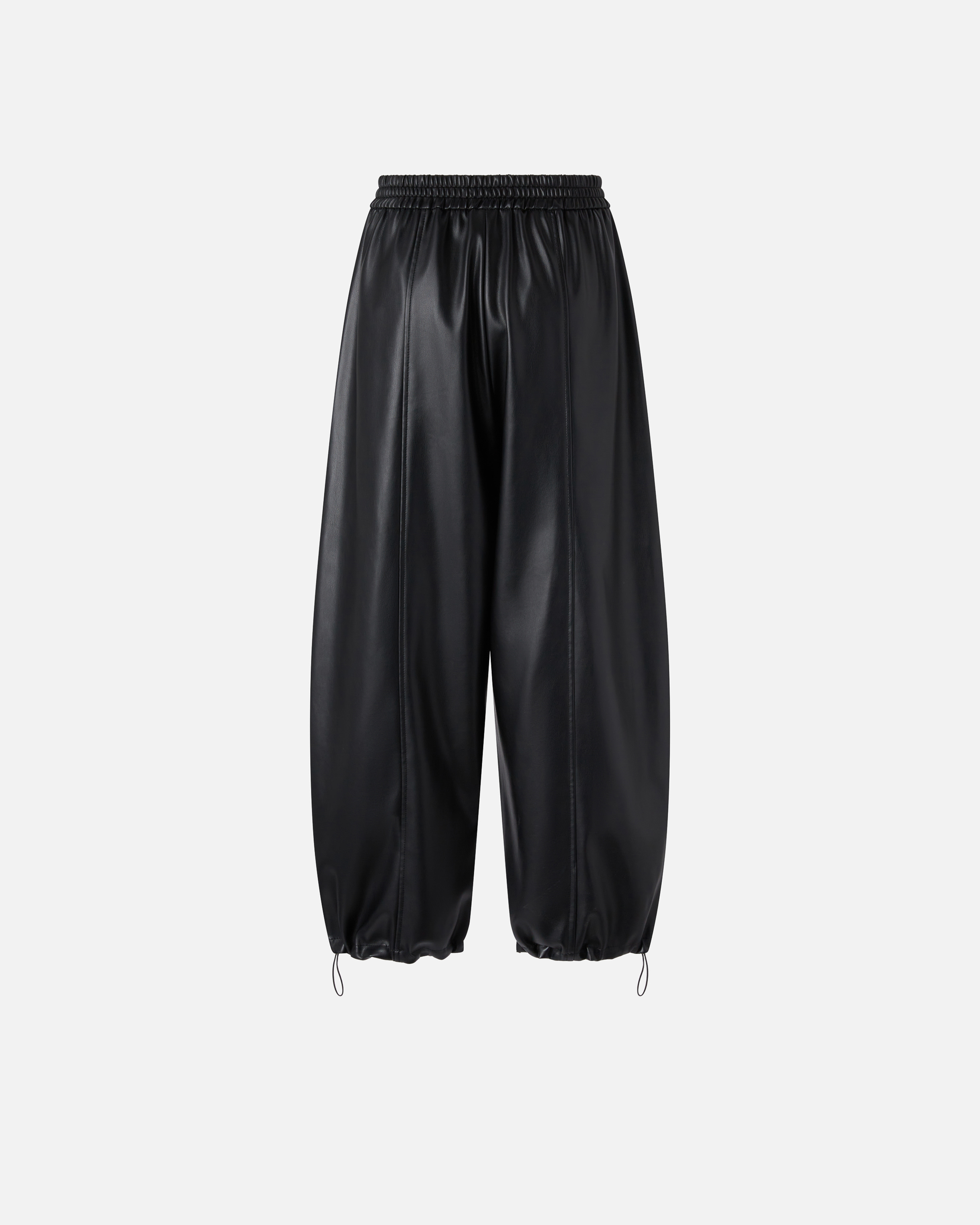 Pinko Faux Leather Balloon Trousers In Limo Black