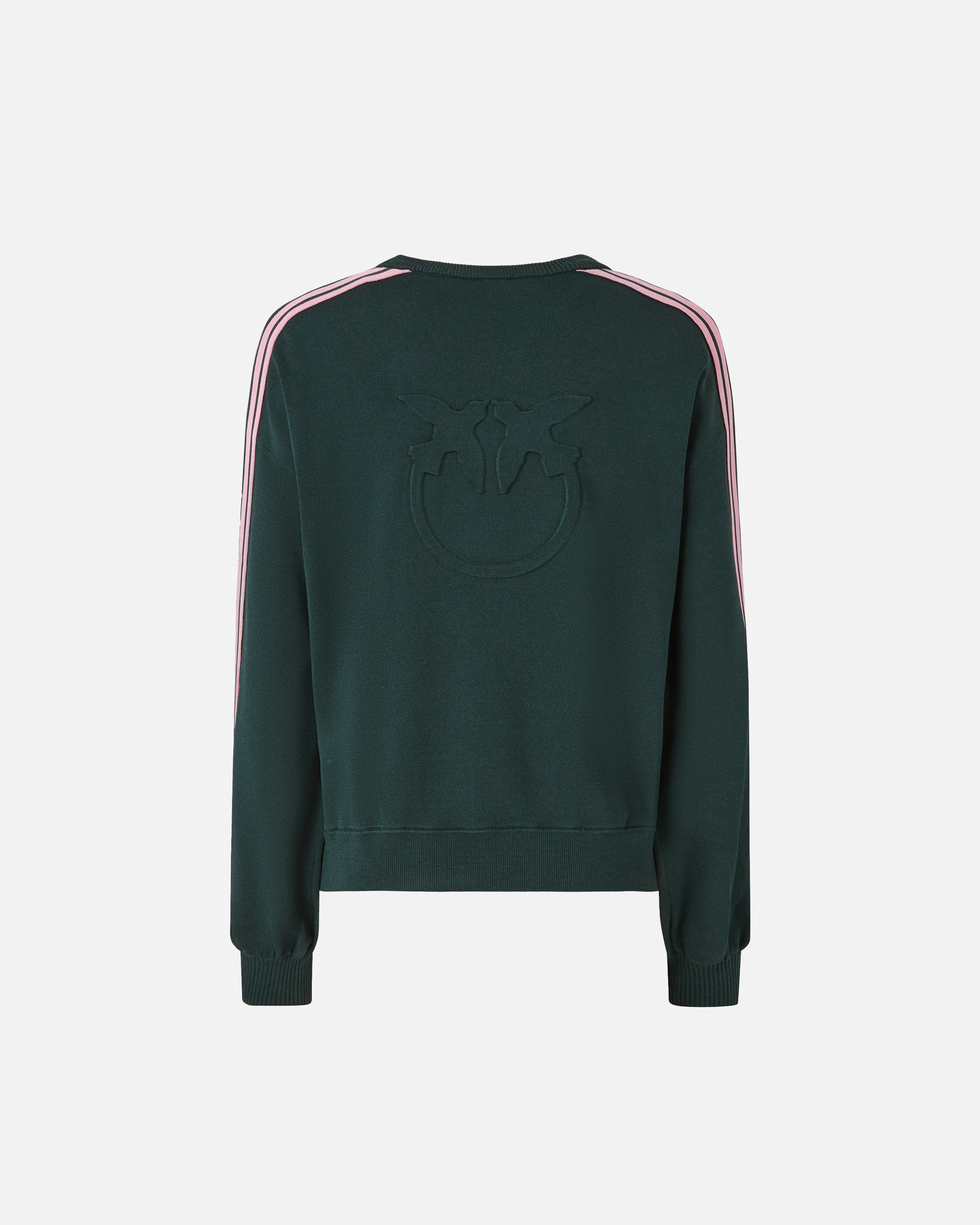 Pinko Sporty Sweatshirt With Love Birds Logo In Green