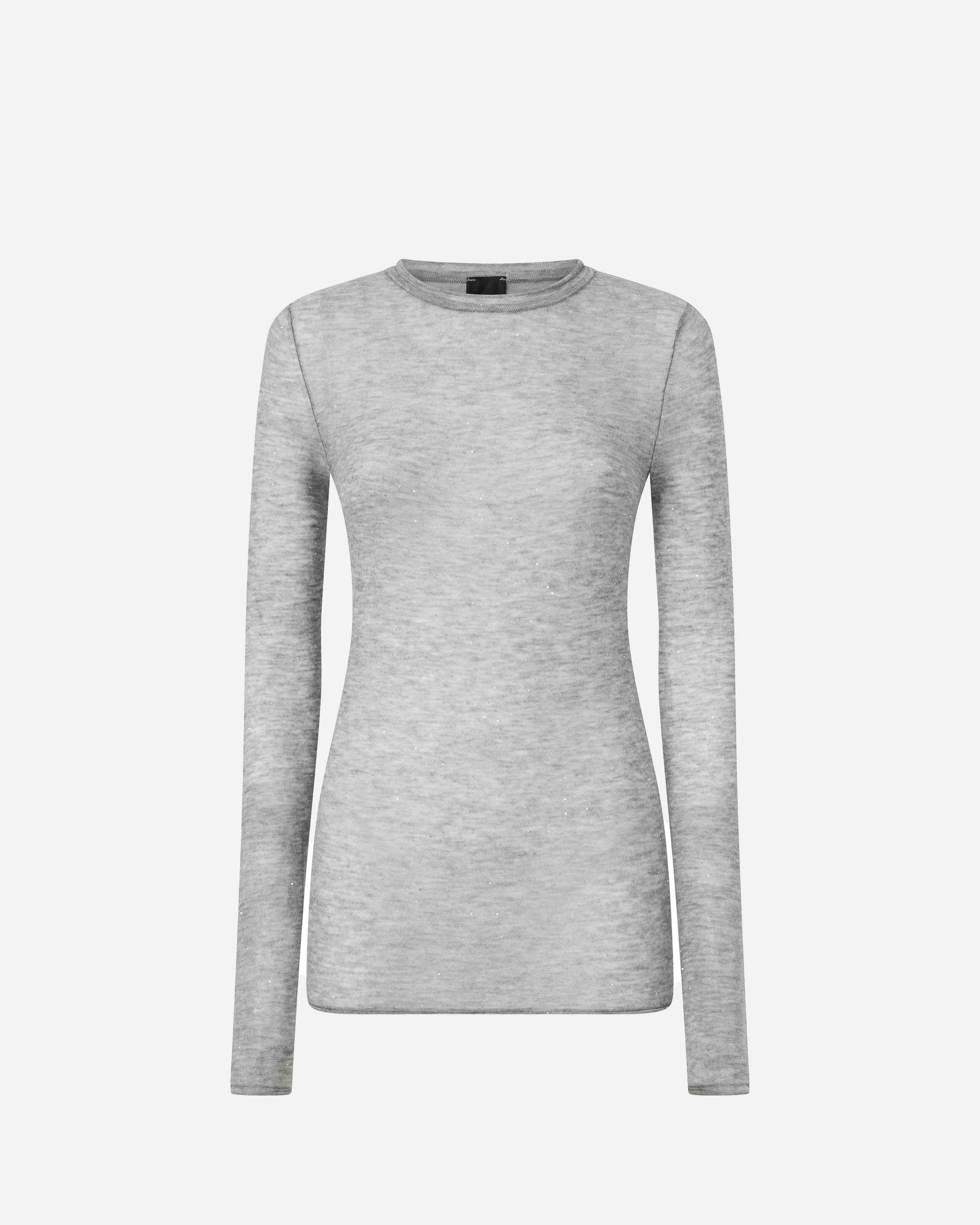 Pinko Crew-neck Sweater With Sequins In Gray