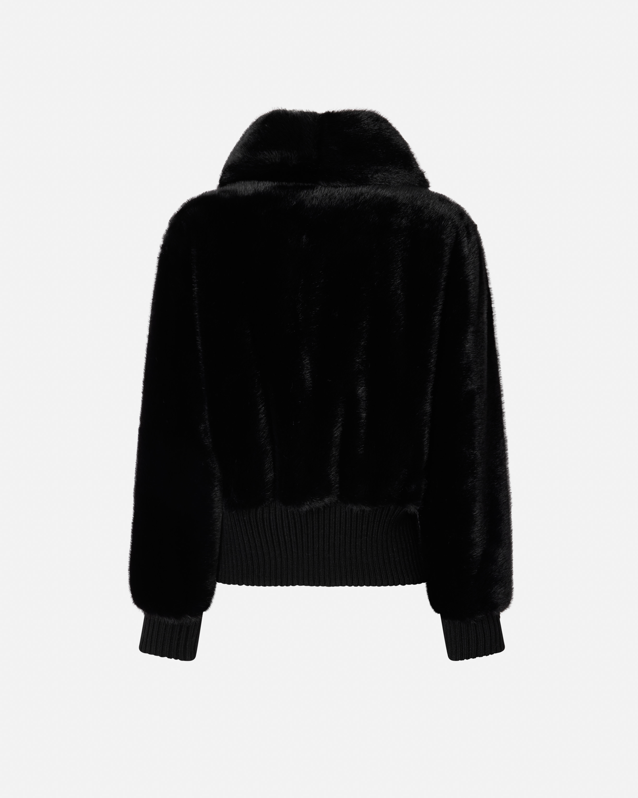 Pinko Ribbed Zip-front Jacket In Black
