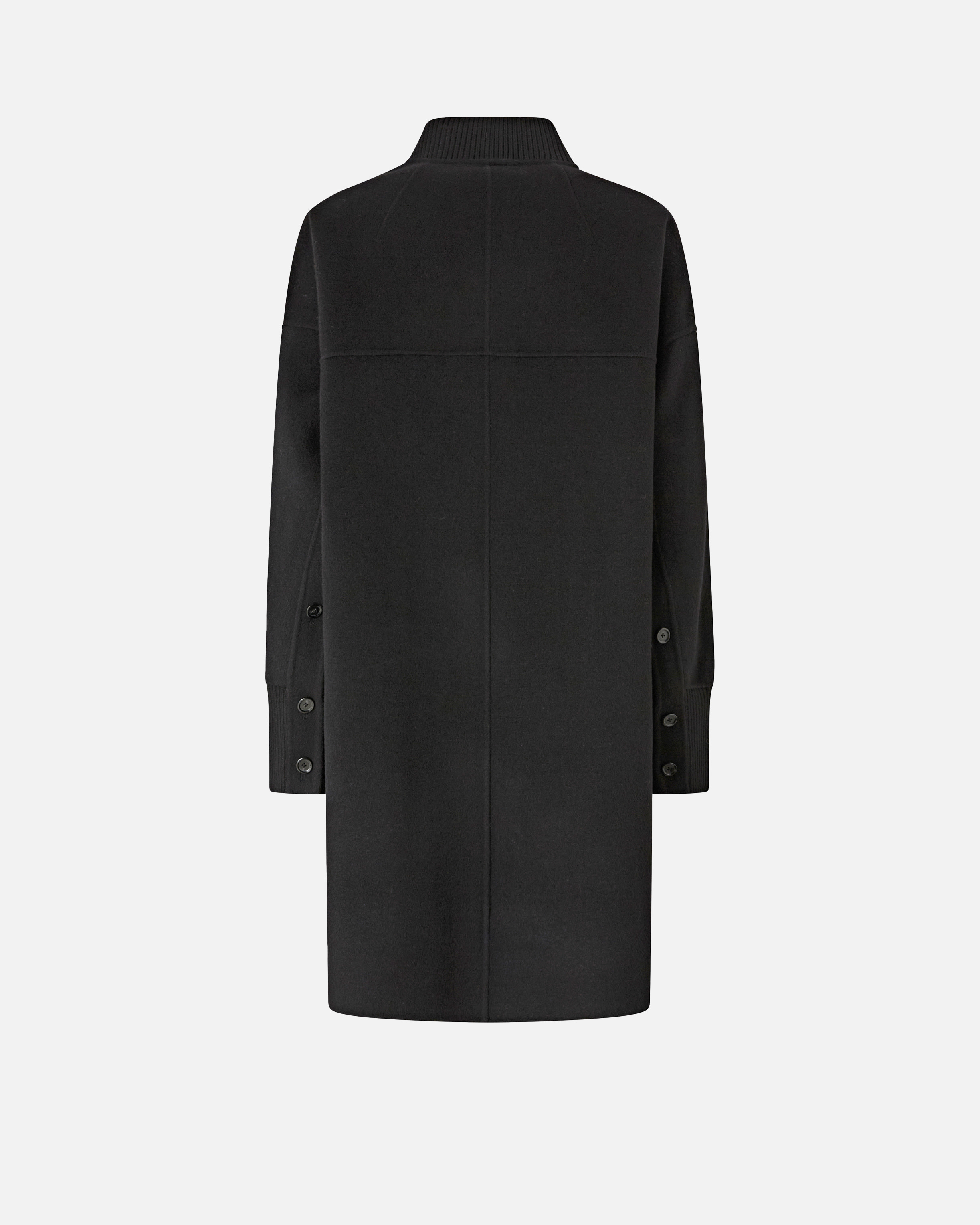 Pinko Long Double Cloth Coat In Black