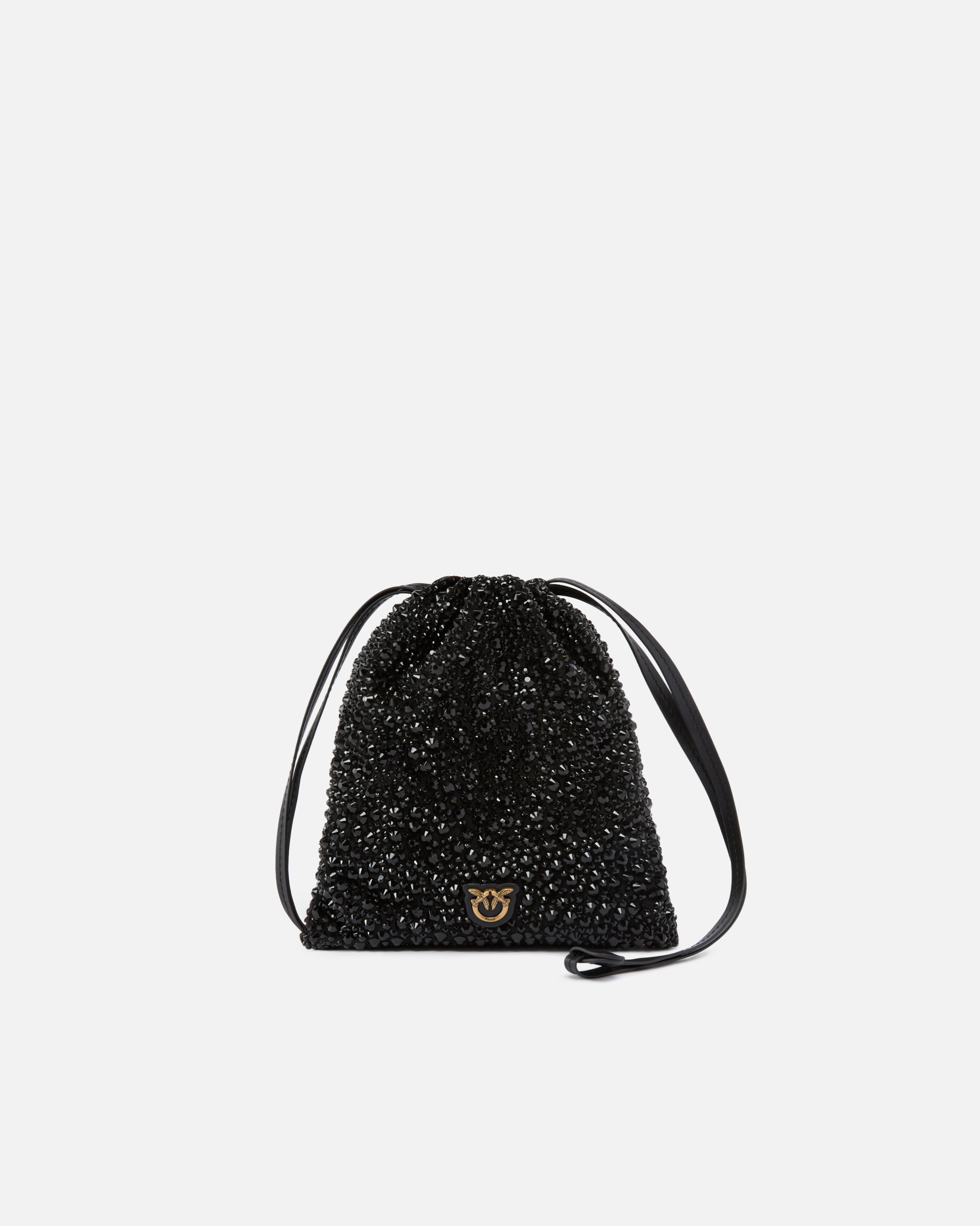 Pinko Baby Slouchy Bag Fully Rhinestoned Shoulder Pouch In Multi
