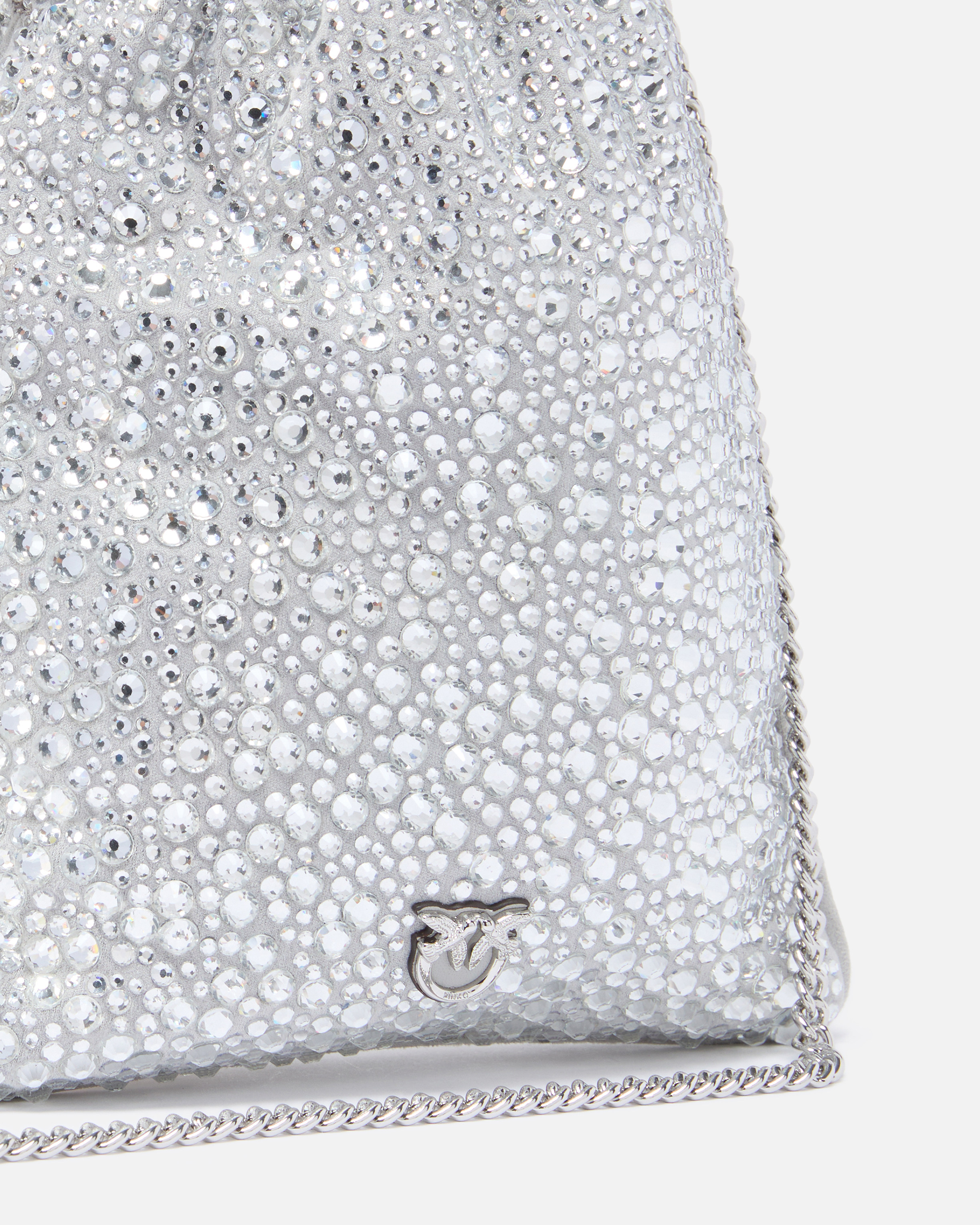 Pinko Baby Slouchy Bag Fully Rhinestoned Shoulder Pouch