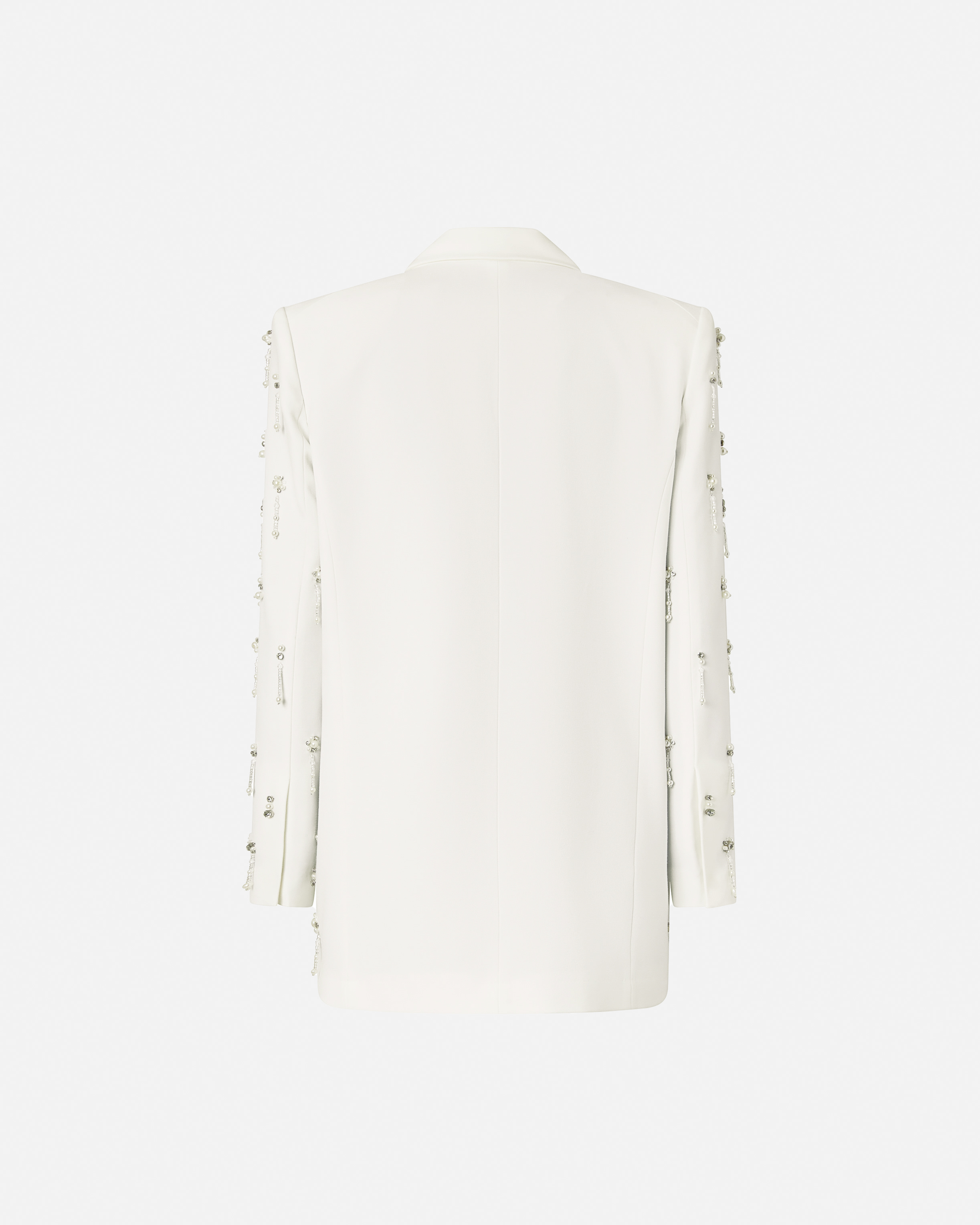 Pinko Crystal-embellished Double-breasted Jacket In White