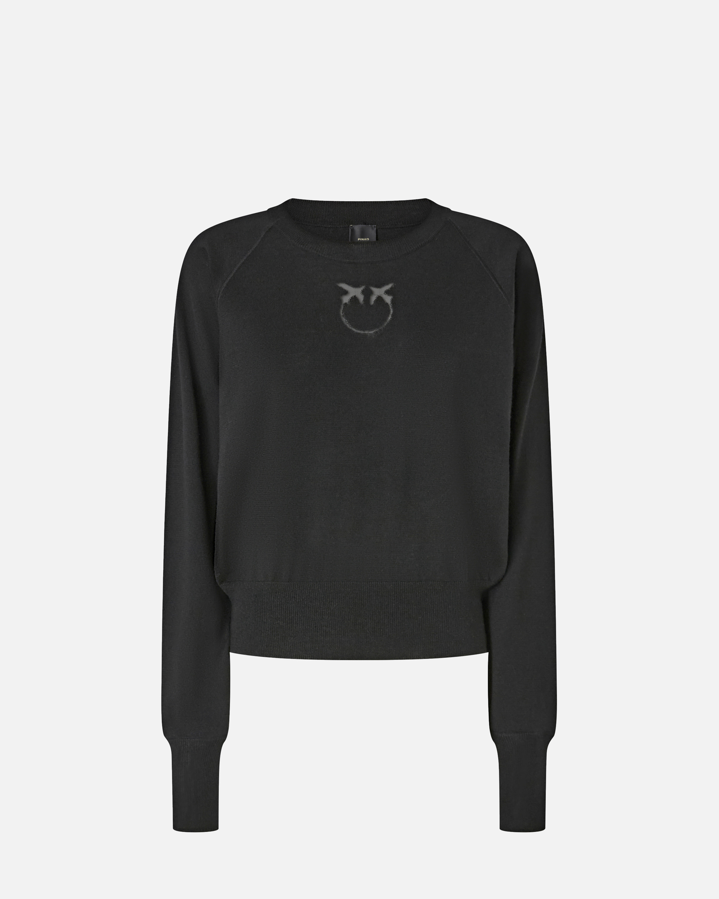 Pinko Sweater With Love Birds Logo In Black
