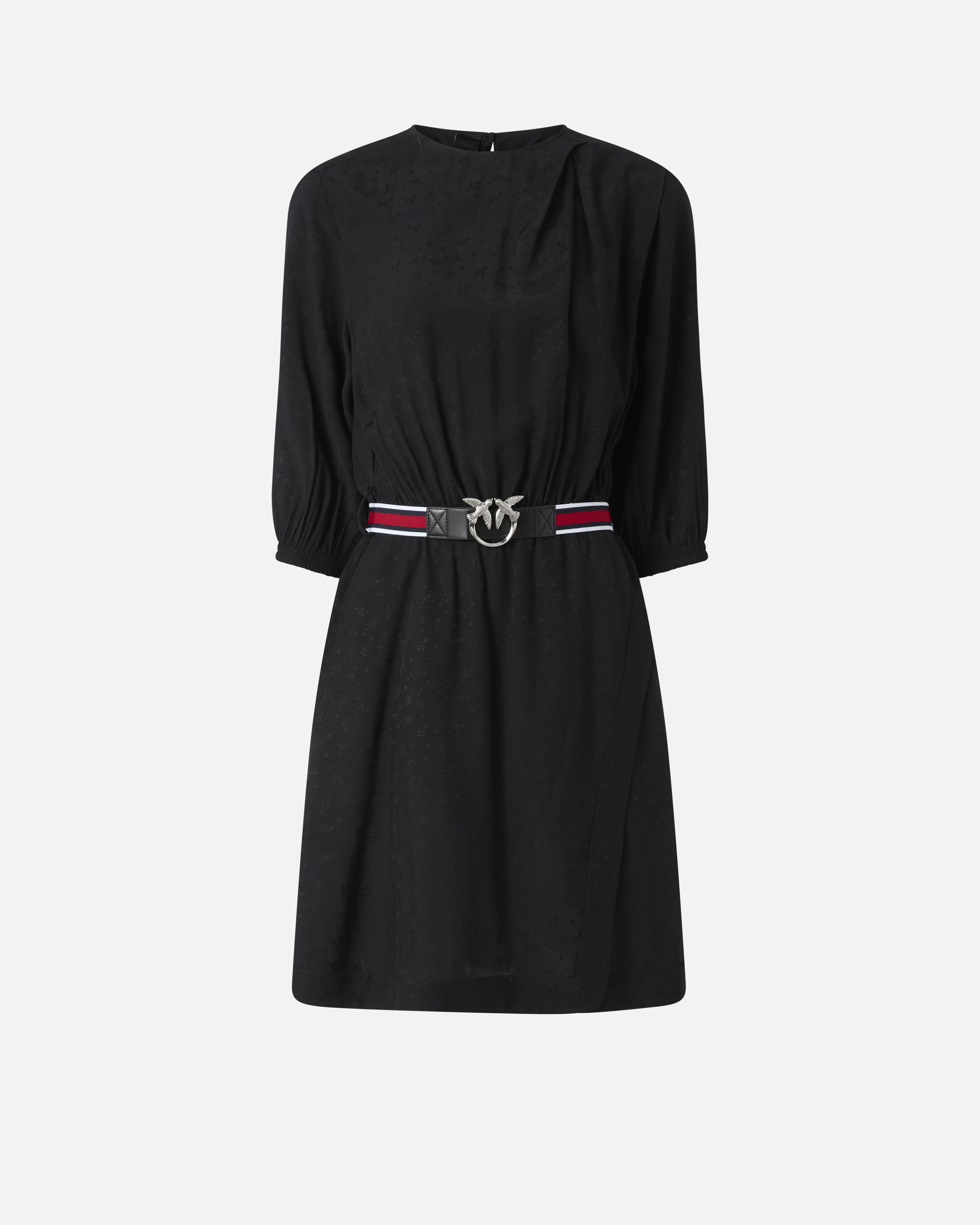 Платье из вискозы с жаккардовым узором - ЧЕРНЫЙ - large