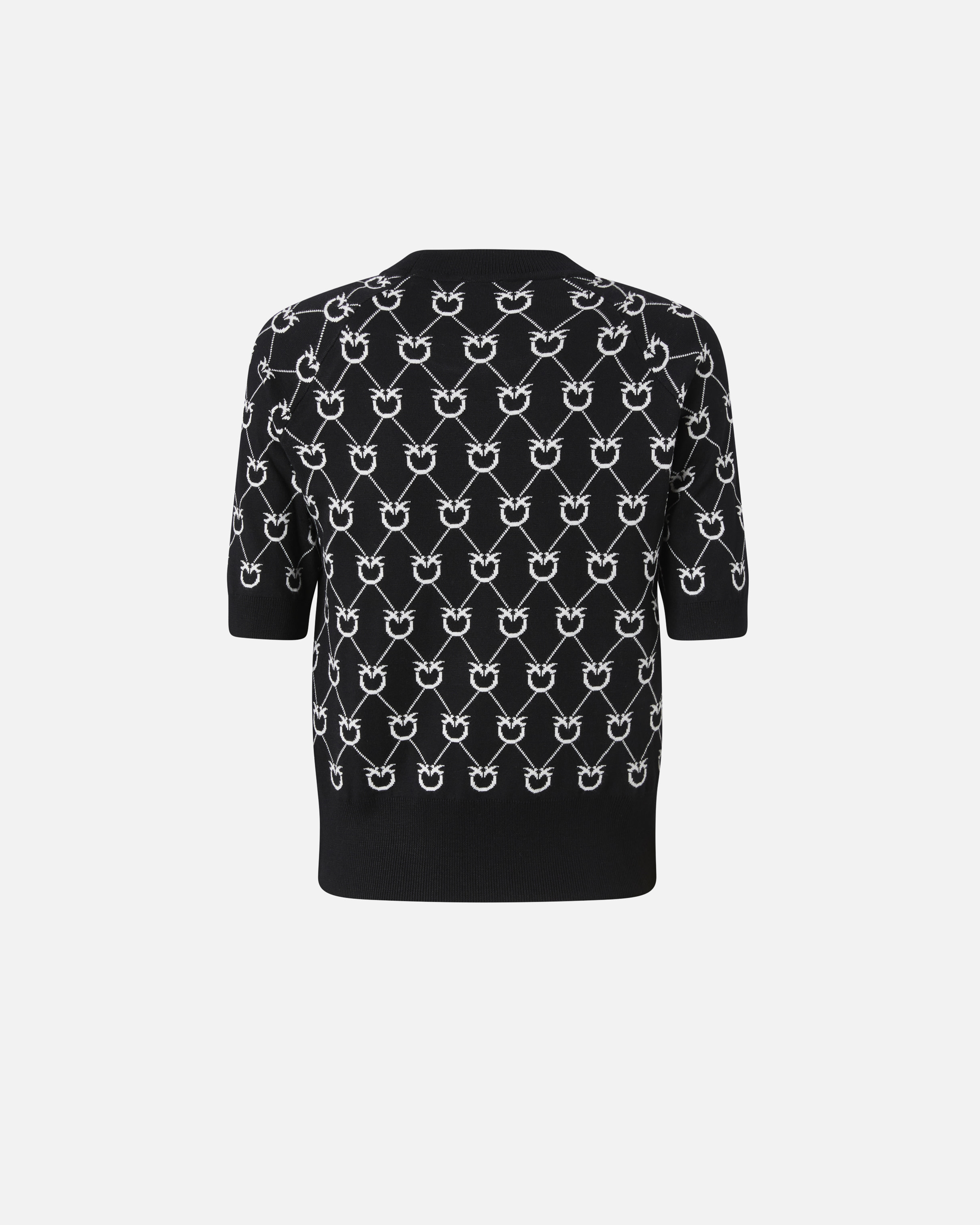 Pinko Monogram Design Jacquard Sweater With Half Sleeves