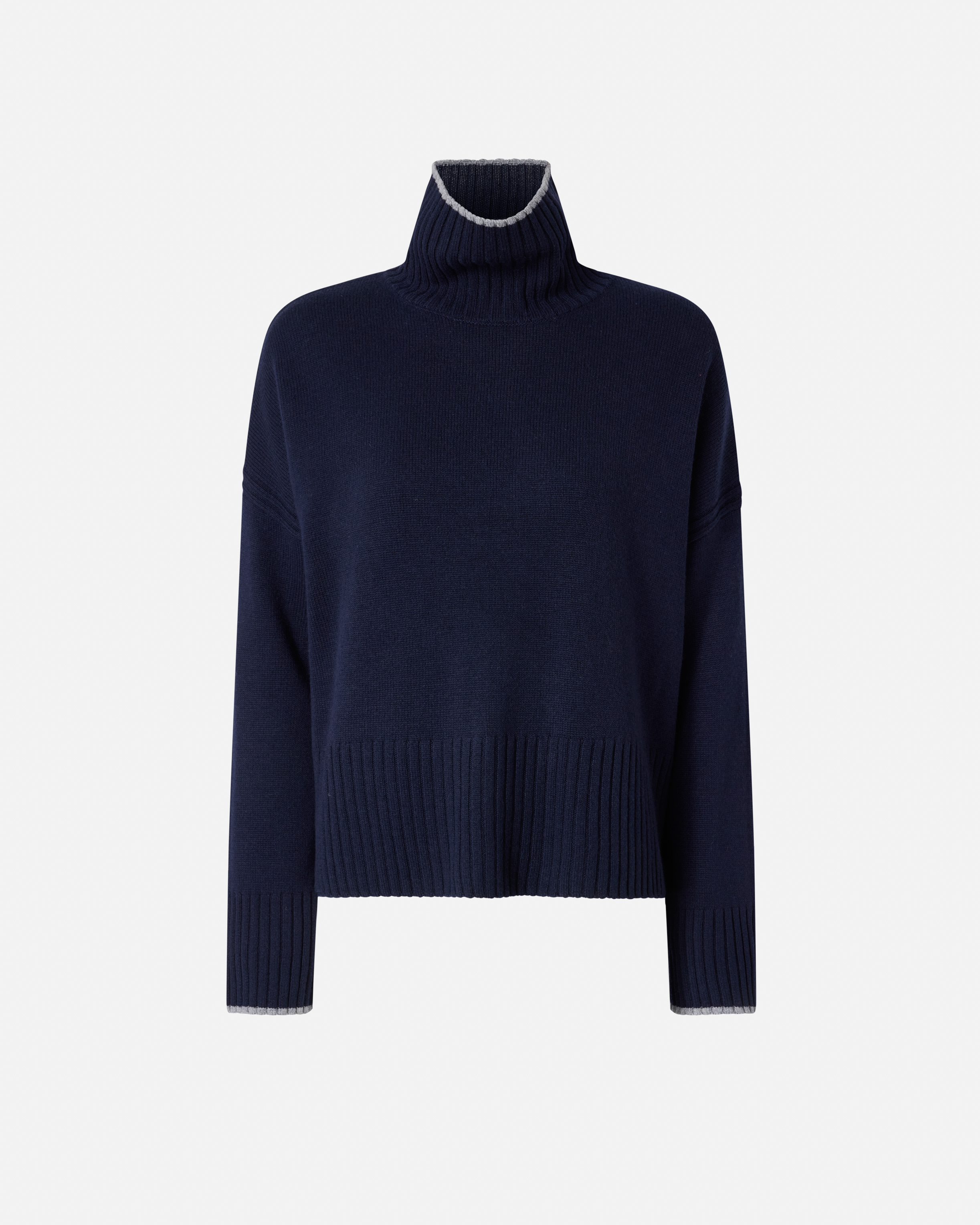 Pinko Knit Polo-neck Sweater In Blue