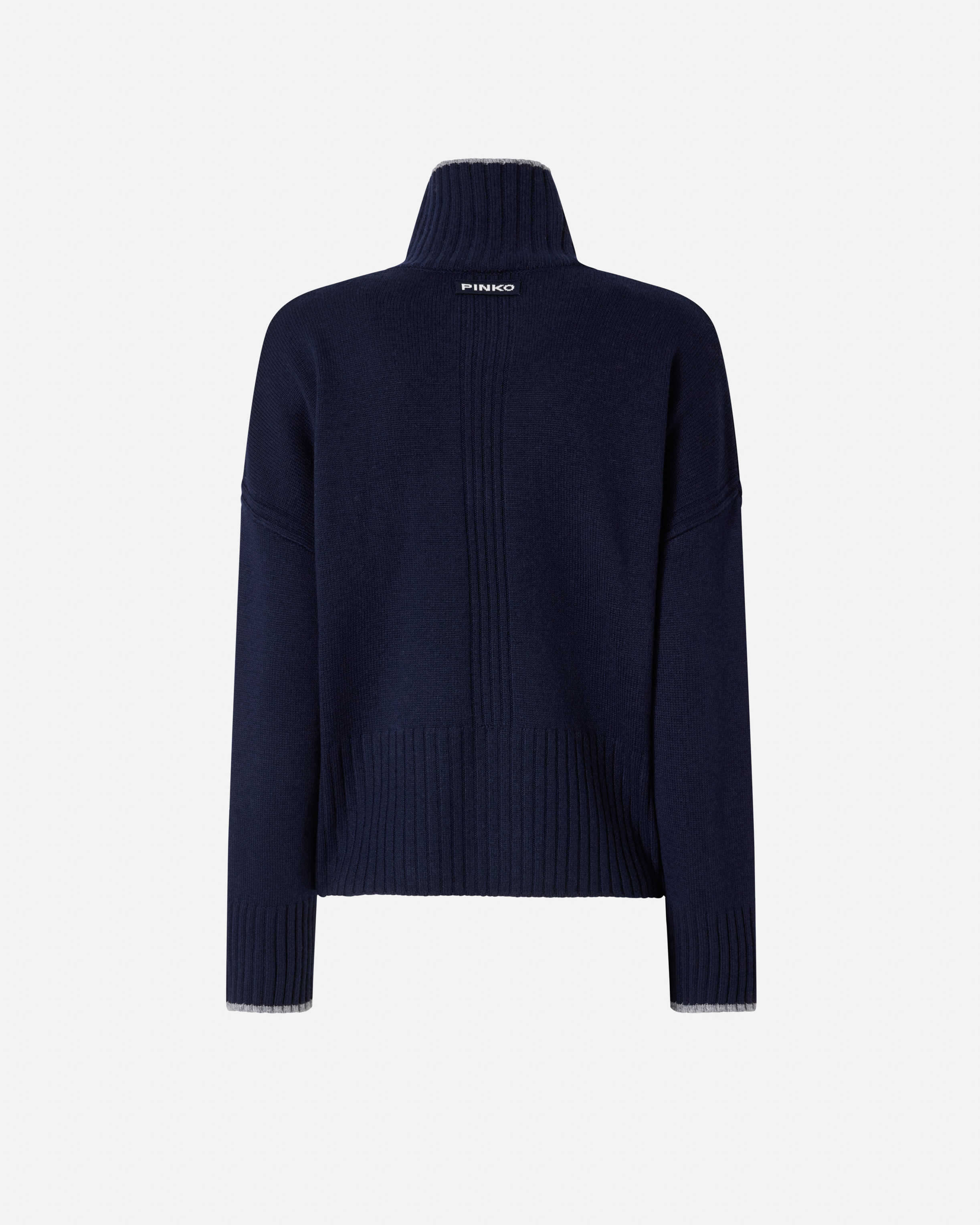 Pinko Knit Polo-neck Sweater In Blue