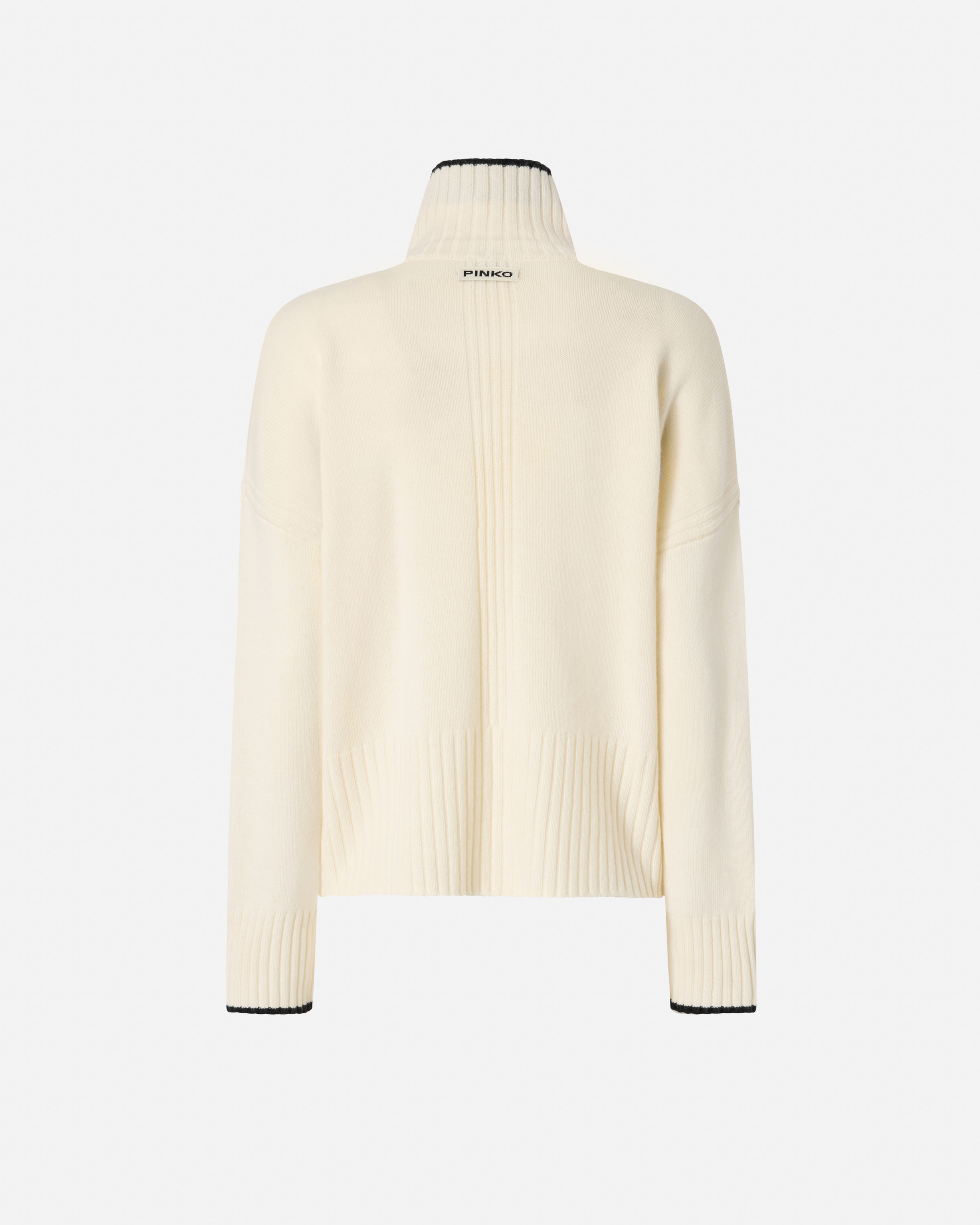 Pinko Knit Polo-neck Sweater In Neutral
