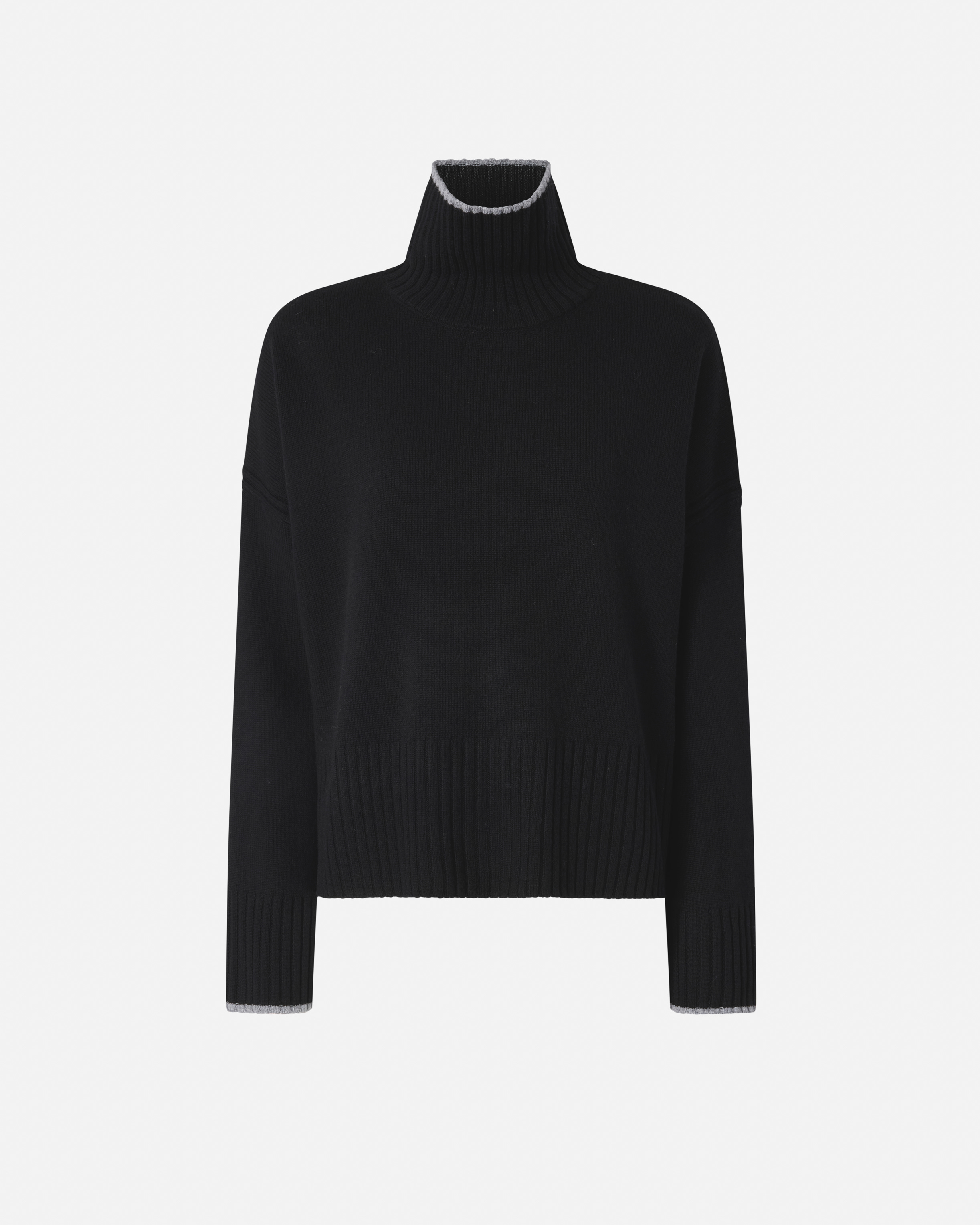 Pinko Knit Polo-neck Sweater In Black