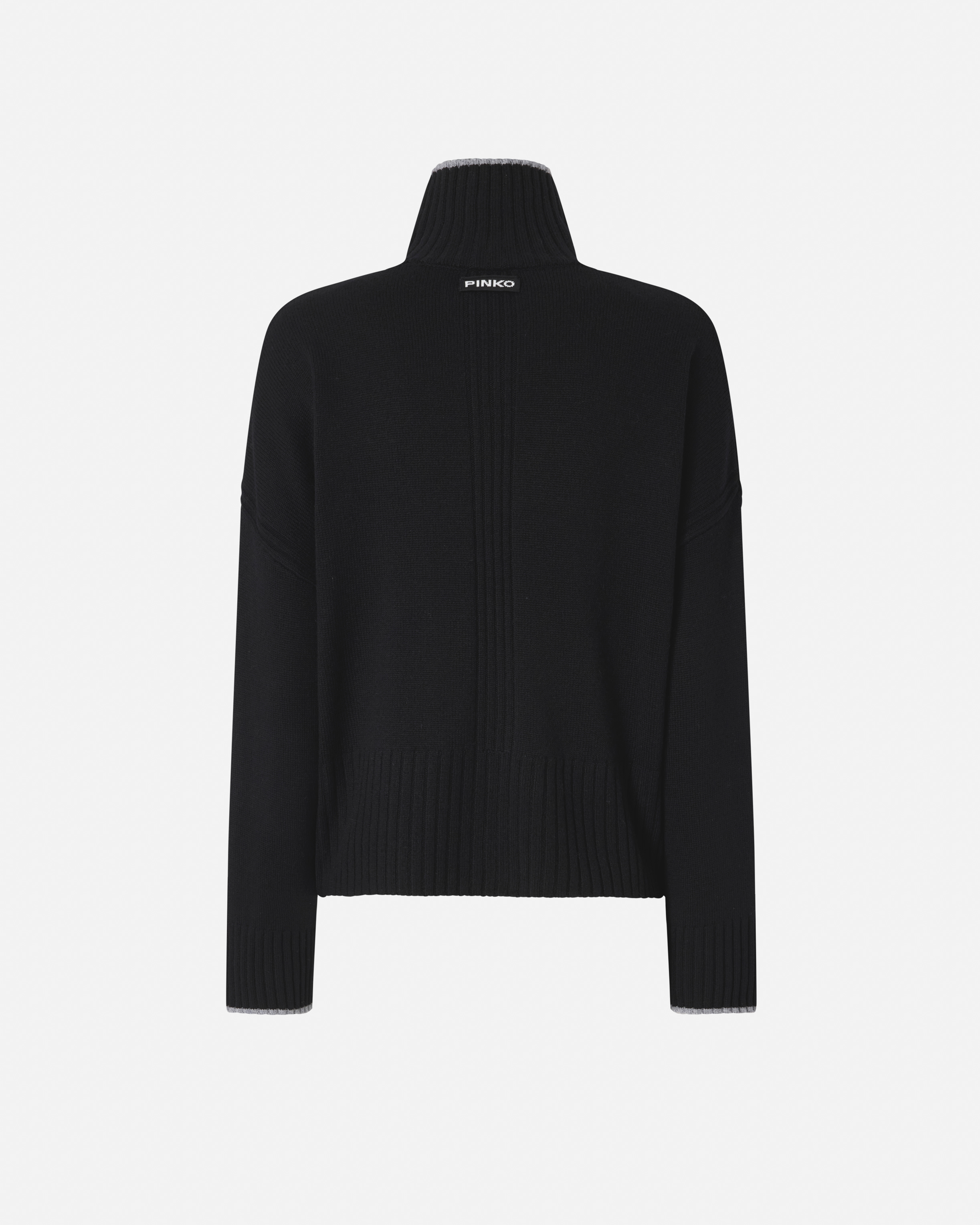 Pinko Knit Polo-neck Sweater In Black