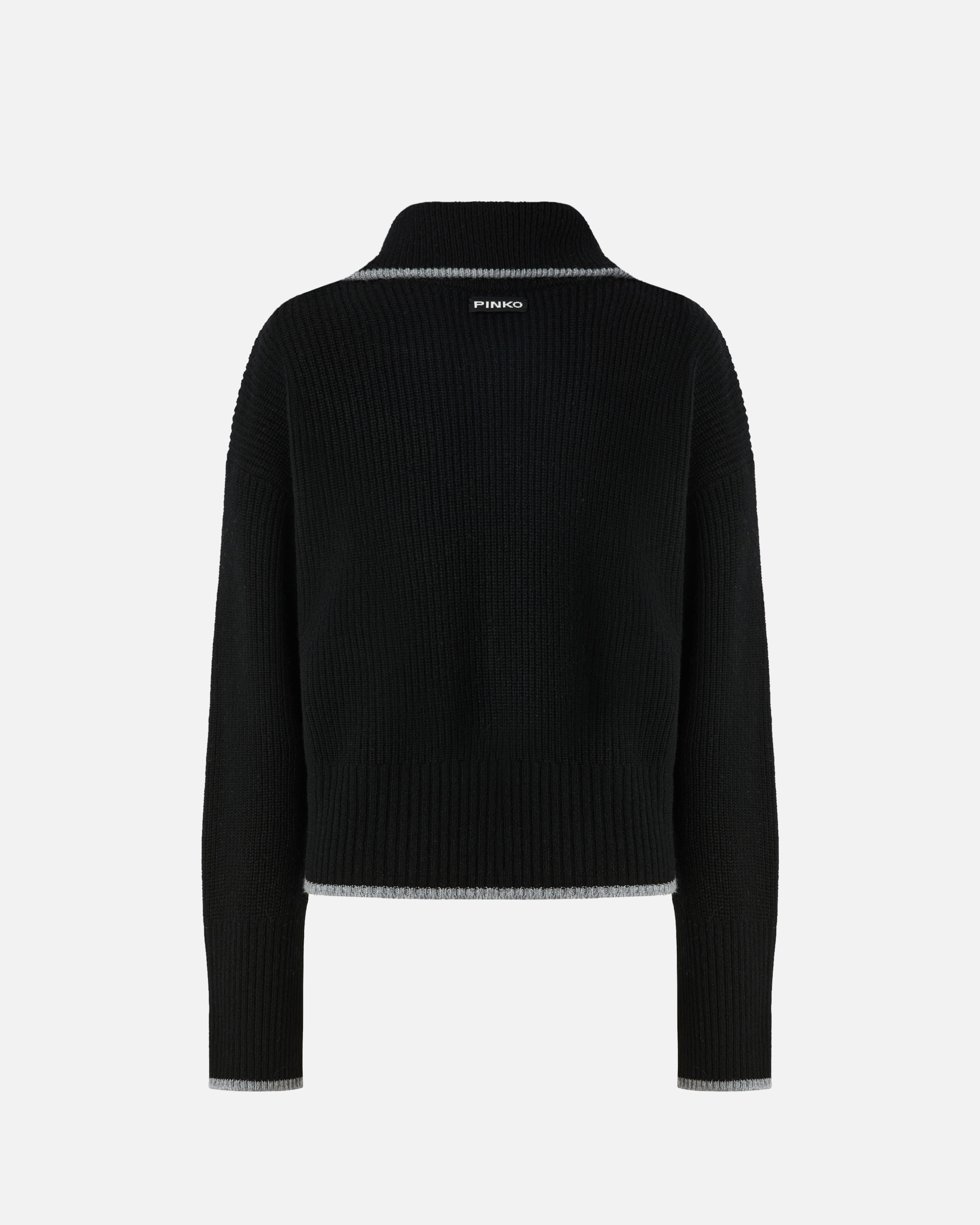 Pinko Wool And Cashmere Sweater With Zip In Multi