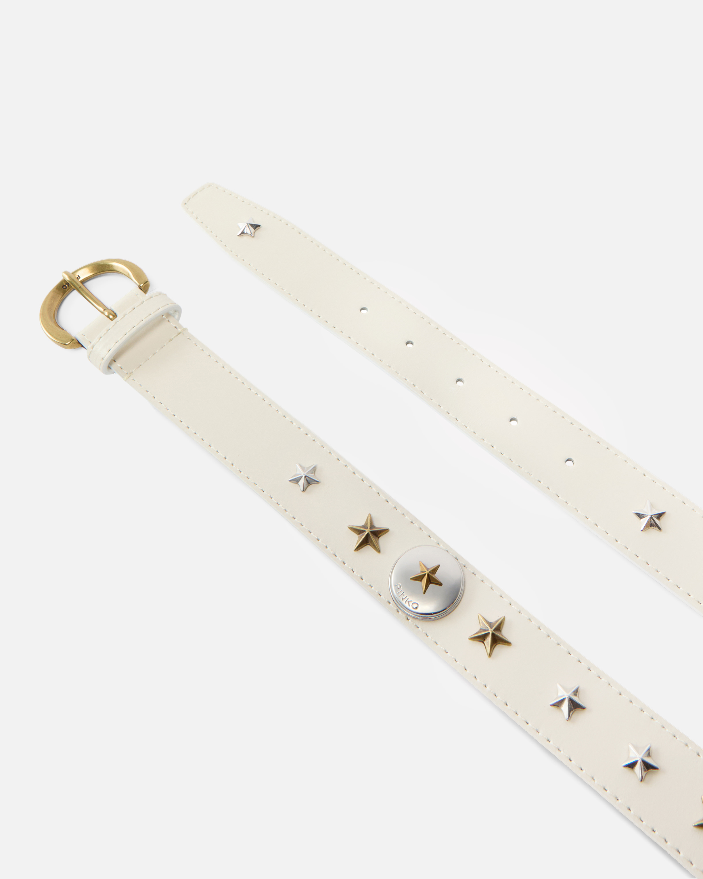 Pinko Star-studded Leather Belt In Multi
