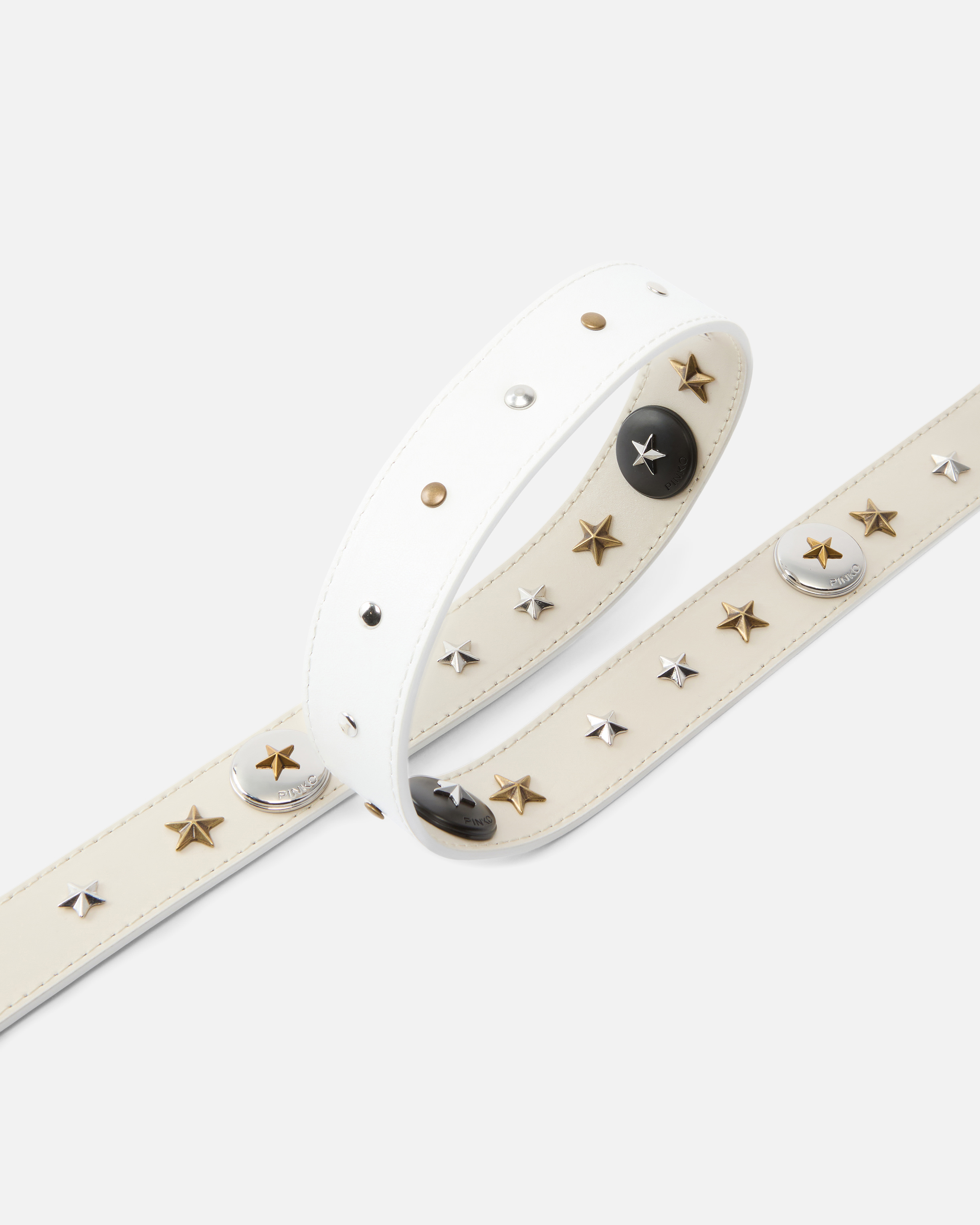 Pinko Star-studded Leather Belt In Multi