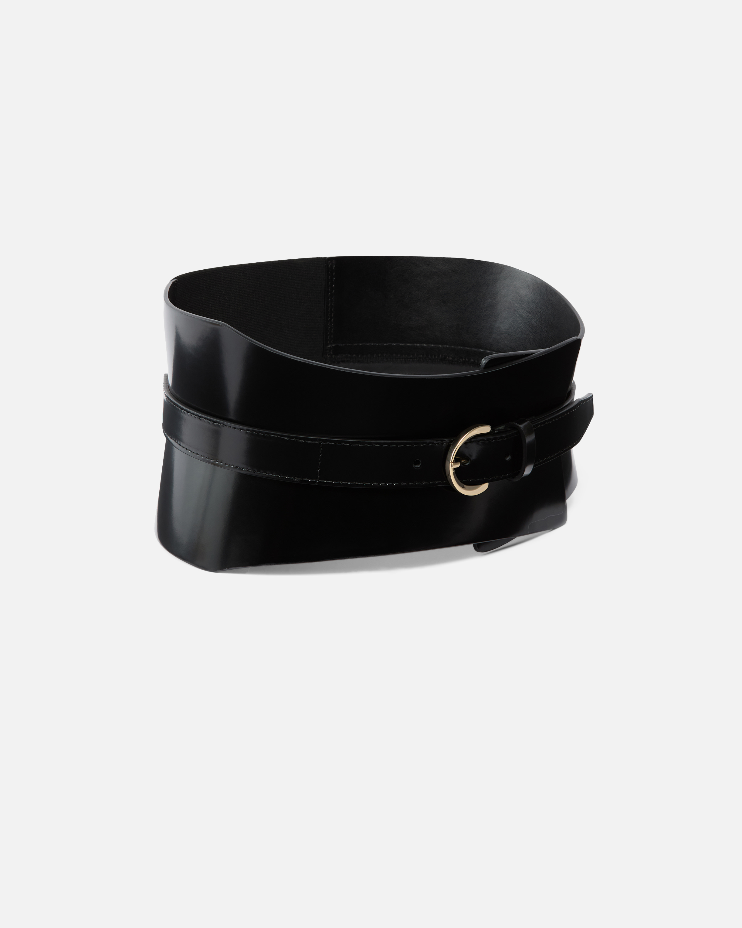 Pinko Wide Glossy Finish Elastic Back Belt In Multi