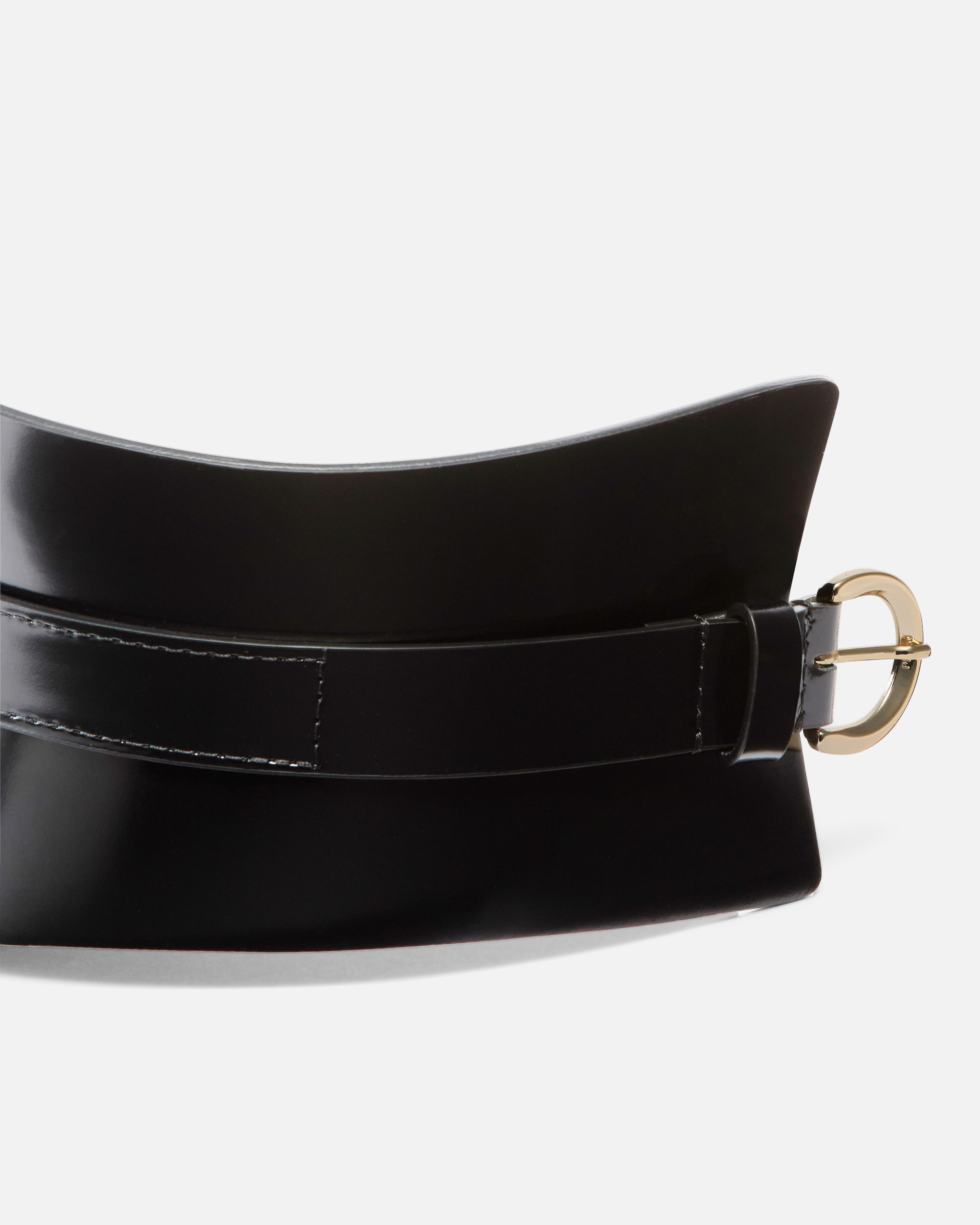 Pinko Wide Glossy Finish Elastic Back Belt In Multi