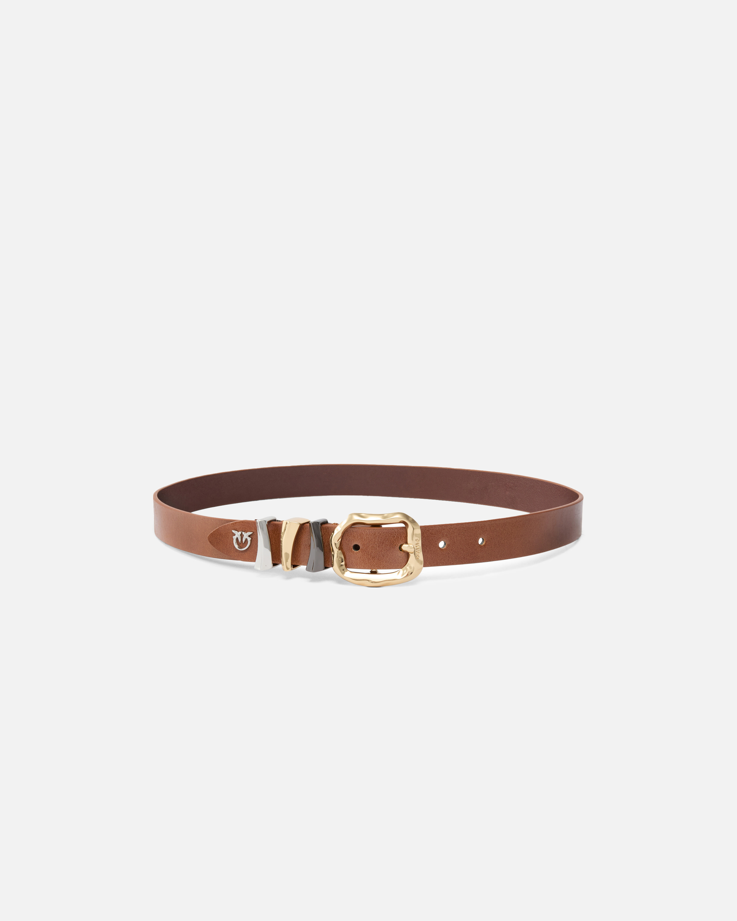Ceinture avec logo Love Birds 2 cm - Marron - large | Pinko 