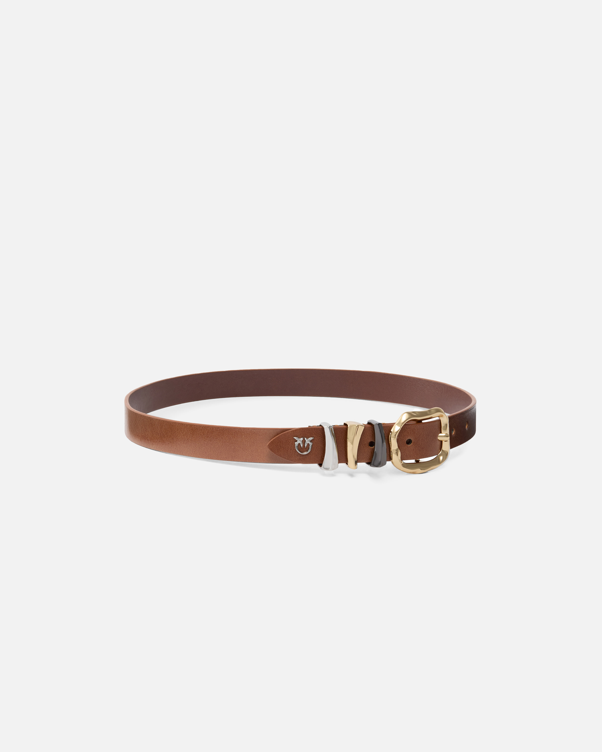 Ceinture avec logo Love Birds 2 cm - Marron - large