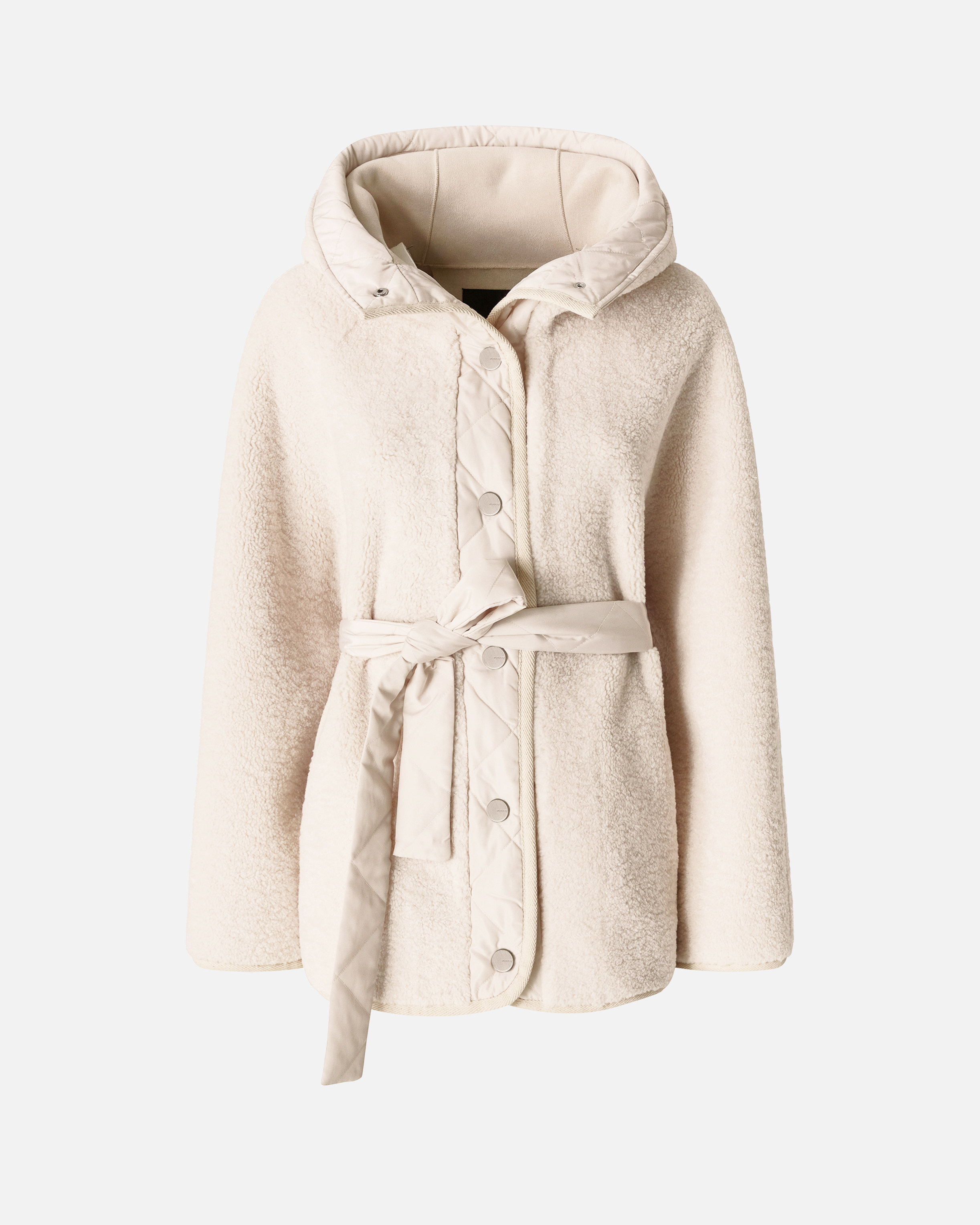 Укороченный бушлат с плюшевым эффектом - БЕЛЫЙ - large