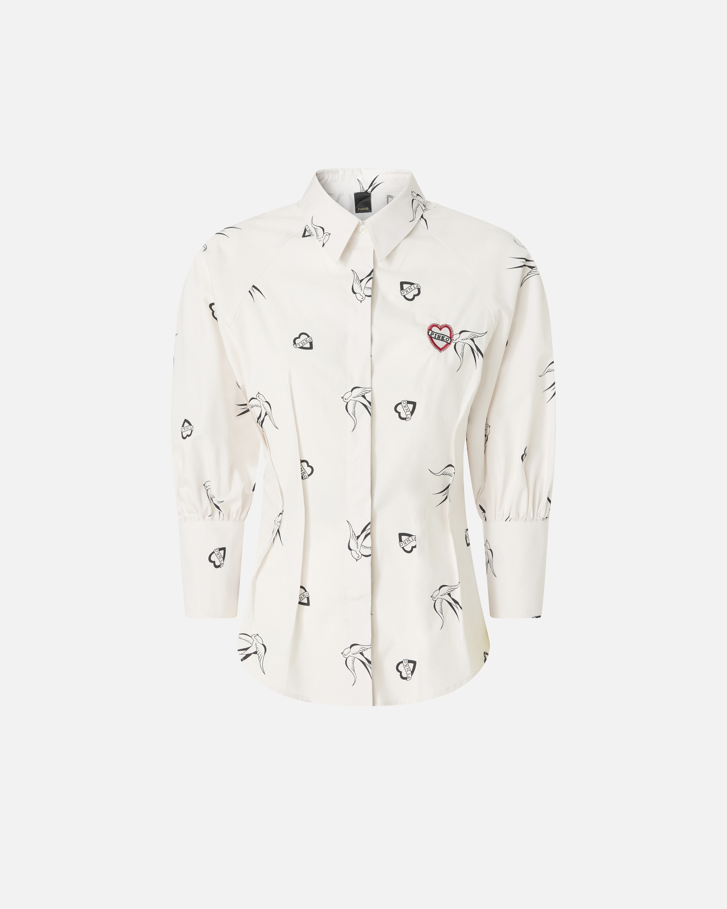 Pinko Poplin Shirt With All-over Print In Multi