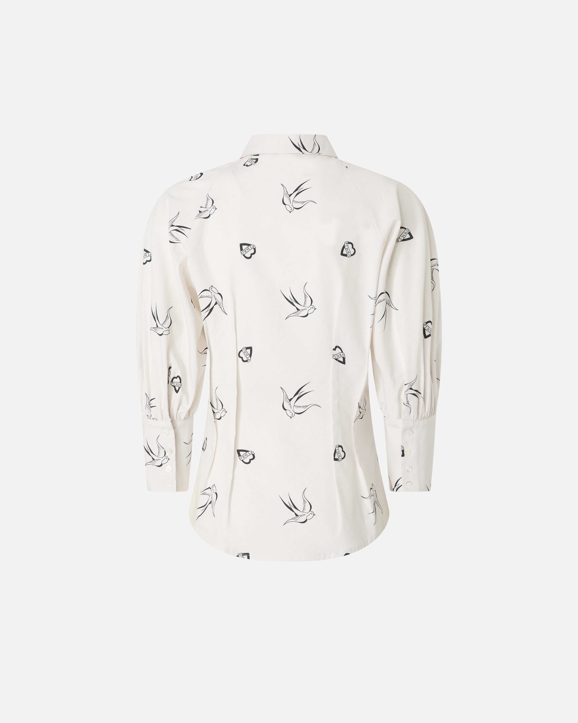 Pinko Poplin Shirt With All-over Print In Multi