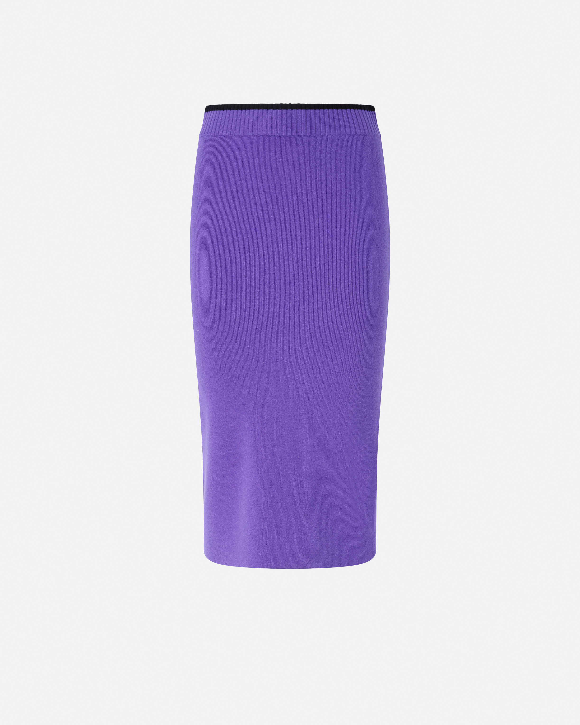 Pinko Fitted Midi Skirt With Ribbed Waistband In Purple