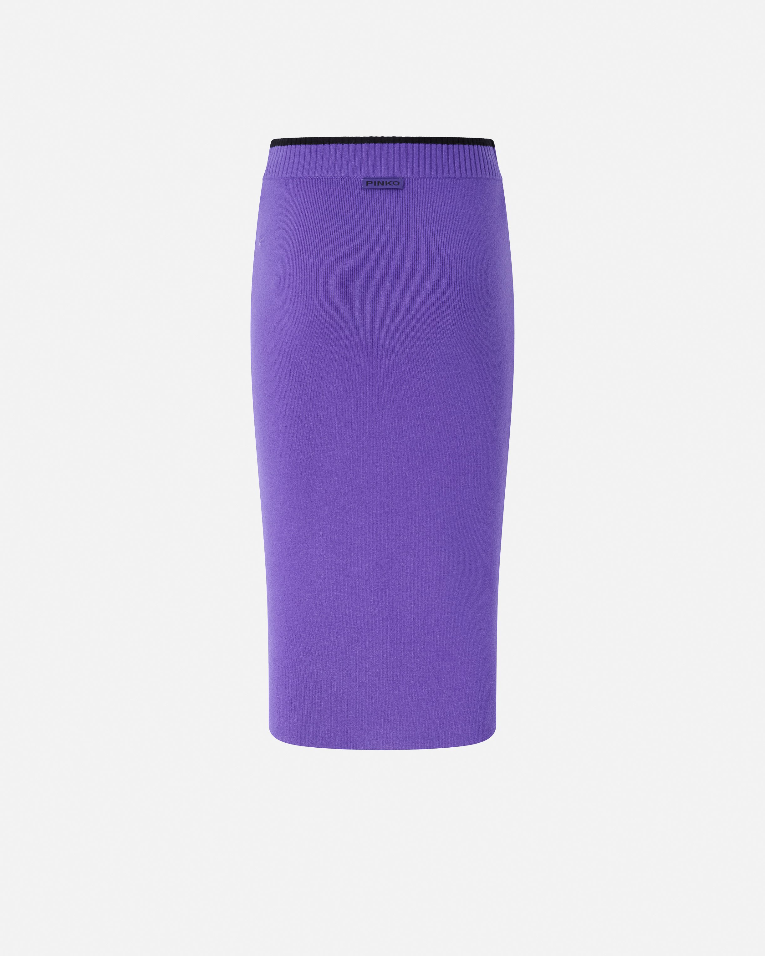 Pinko Fitted Midi Skirt With Ribbed Waistband In Purple