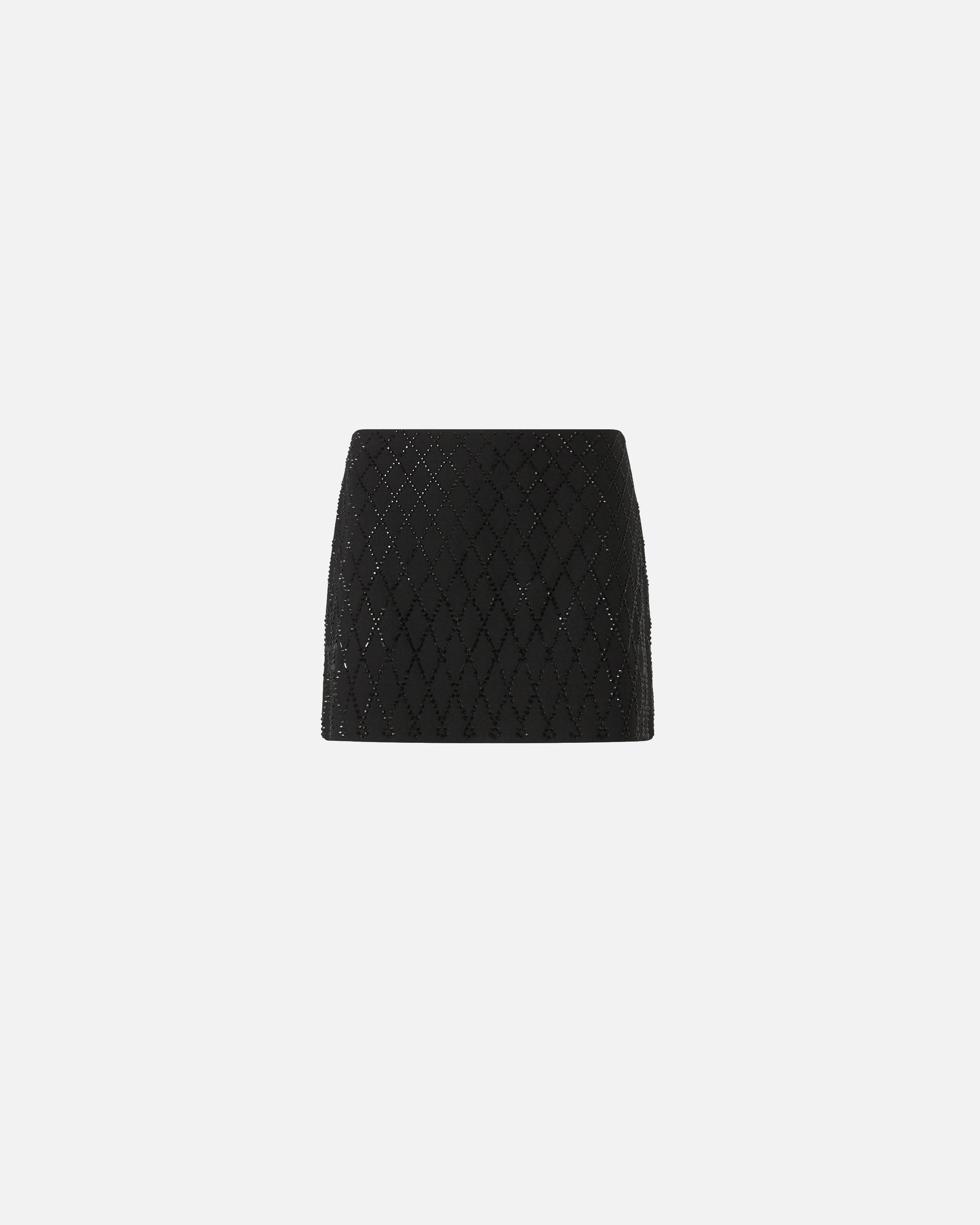 Pinko Rhinestone-embellished Fitted Skirt In Black