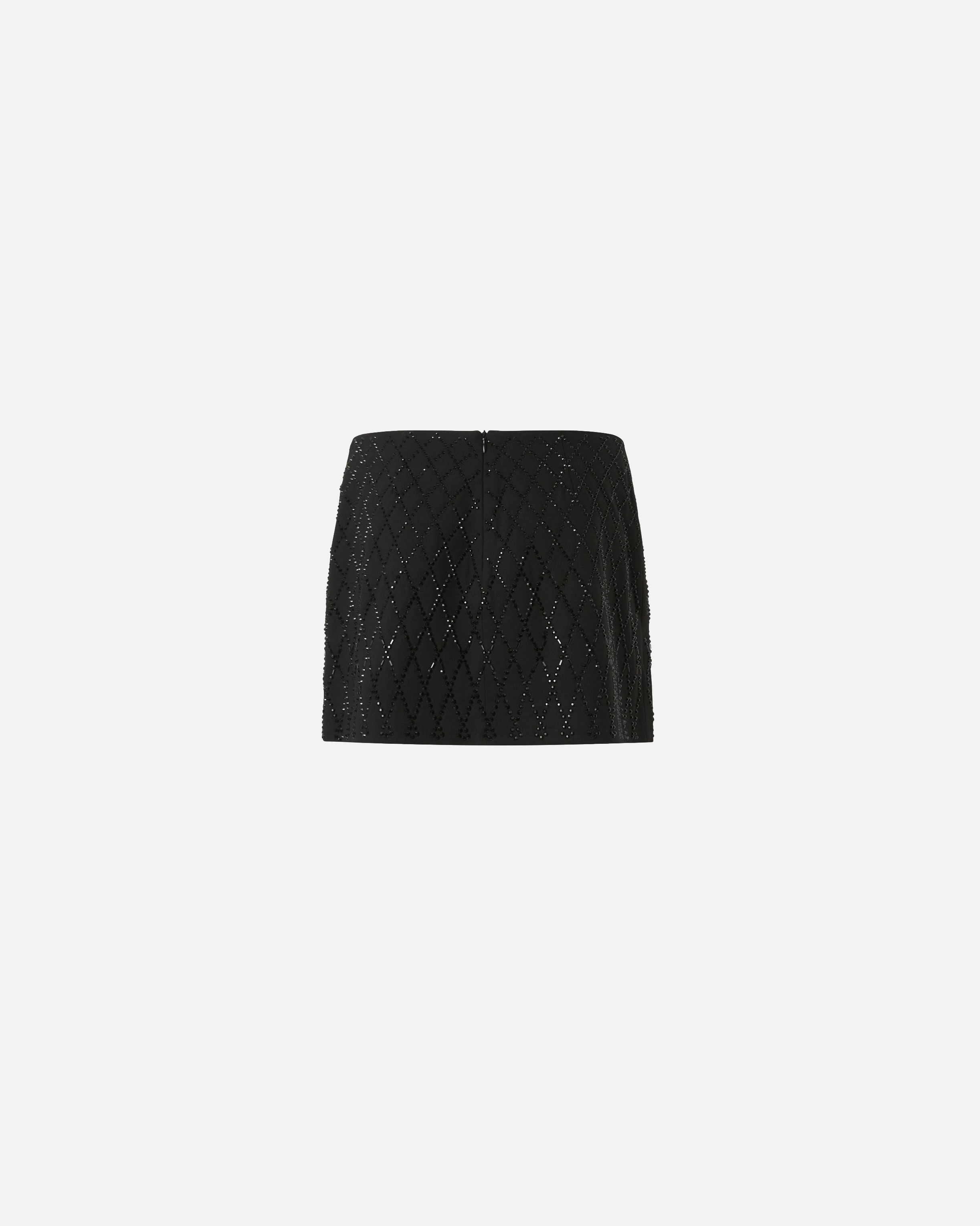Pinko Rhinestone-embellished Fitted Skirt In Black