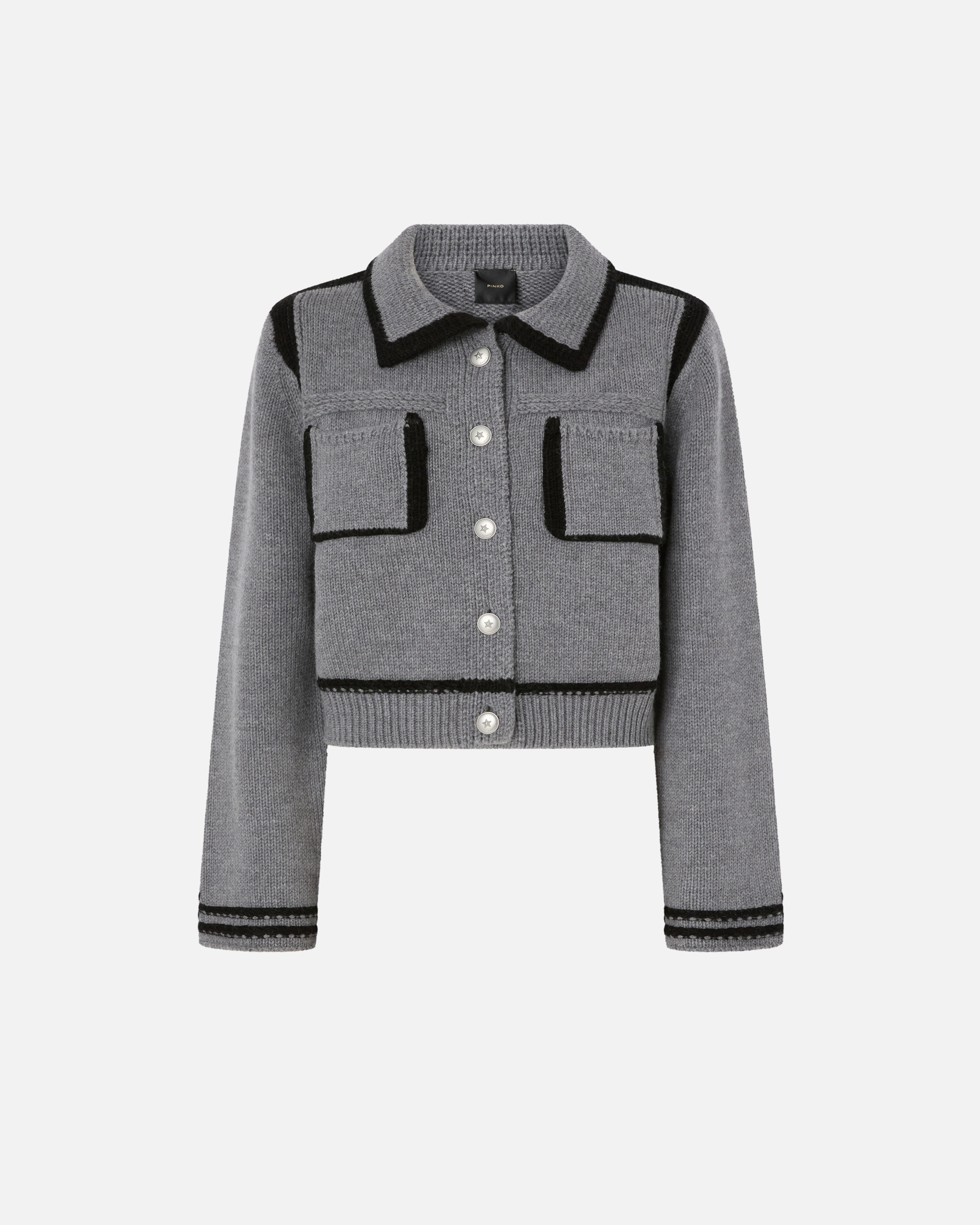 Pinko Wool Buttoned Cardigan In Multi
