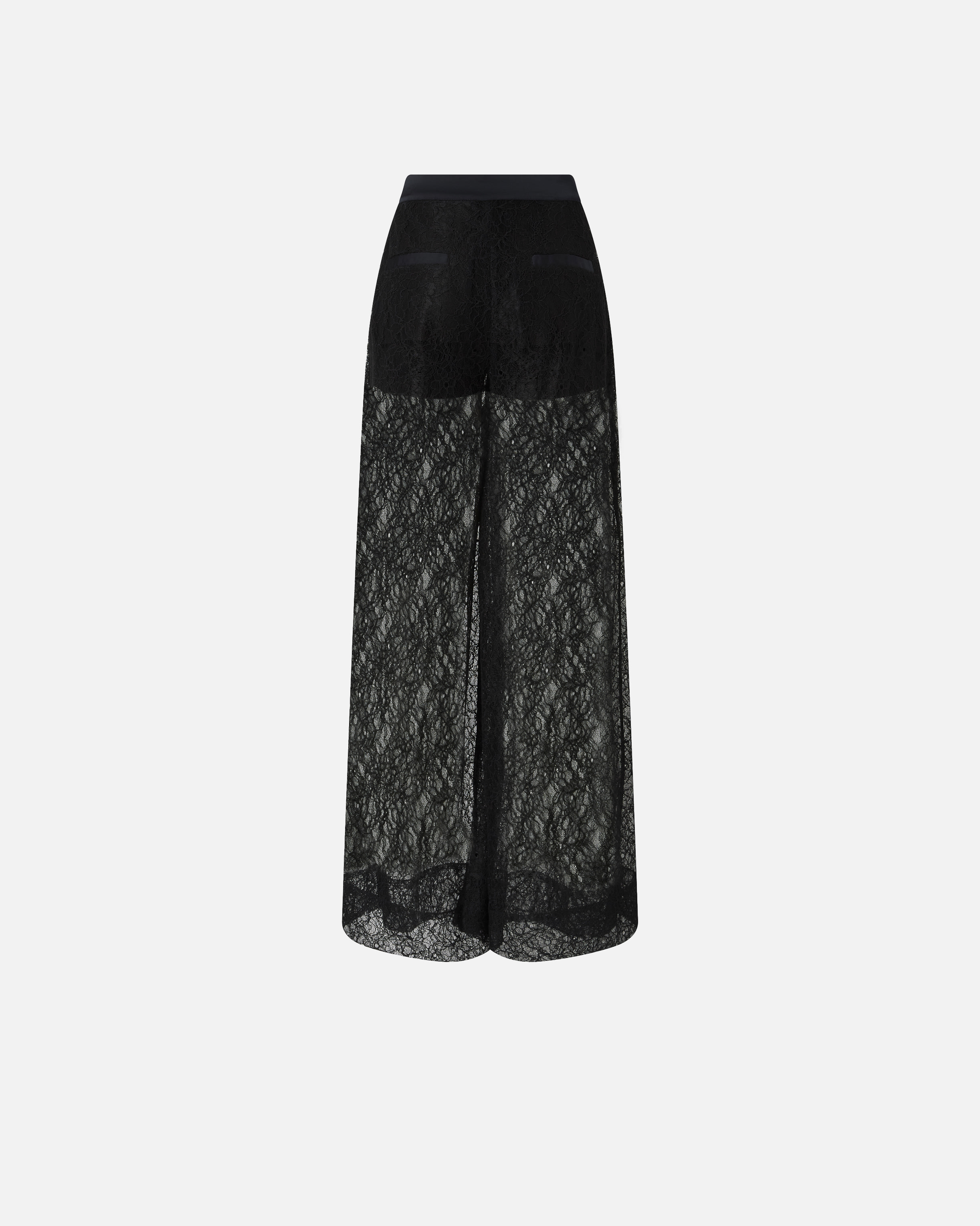 Pinko Wide-leg Lace Trousers In Black