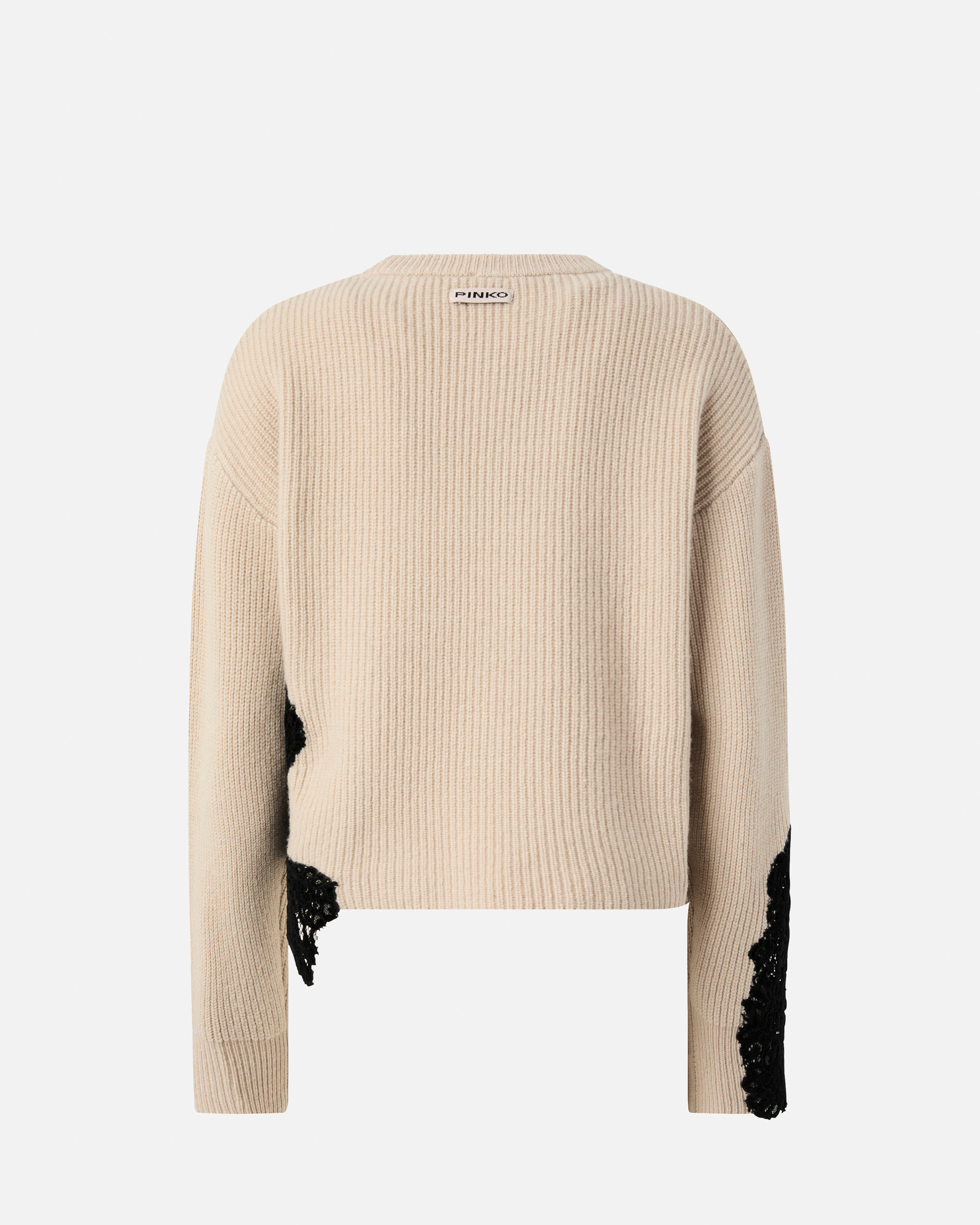 Maglione girocollo con pizzo 5