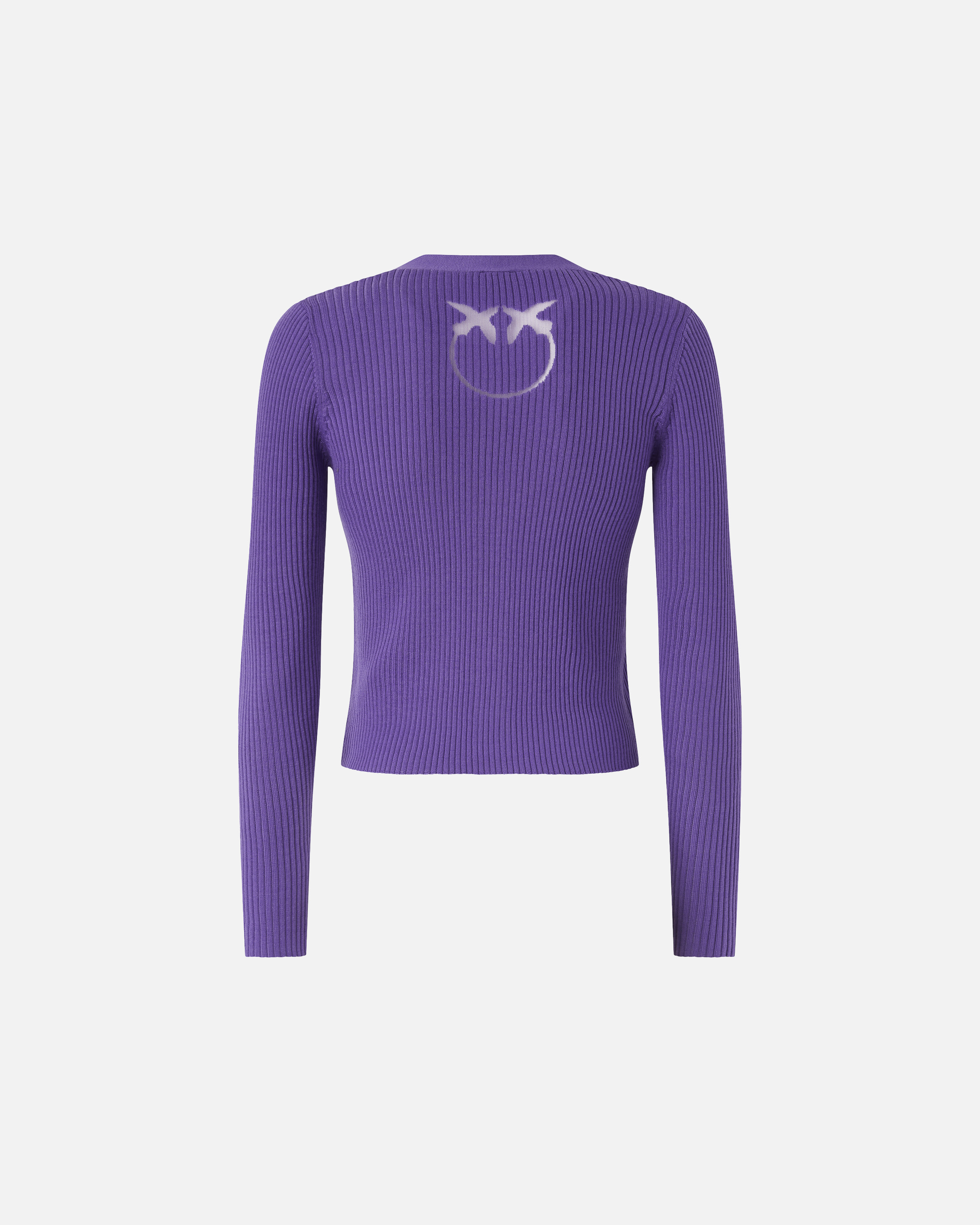 Pinko Rib-knit Cardigan With Love Birds Logo In Blue