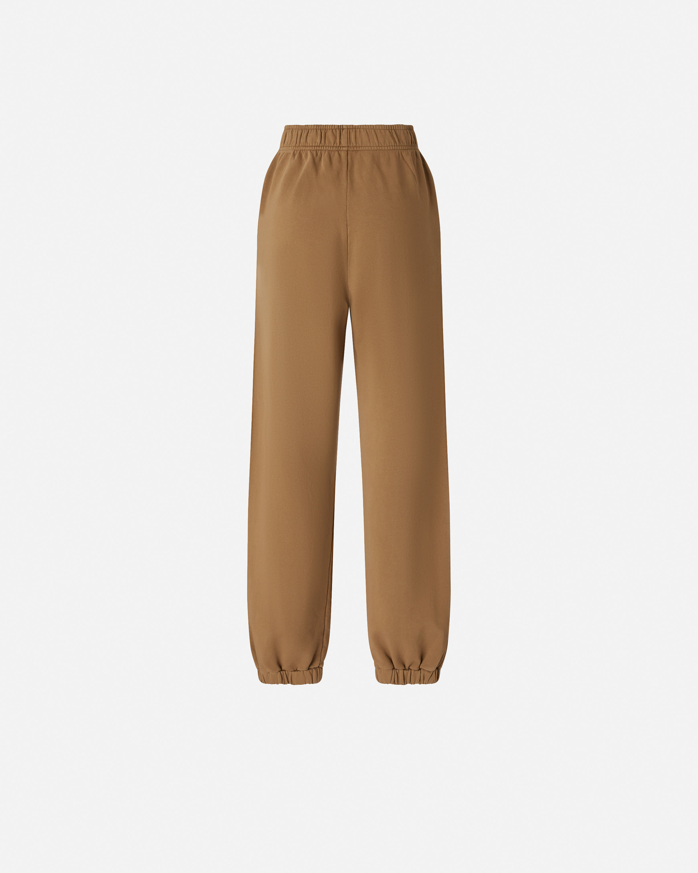Pinko Straight Trousers With Elastic Cuffs And Waistband In Brown