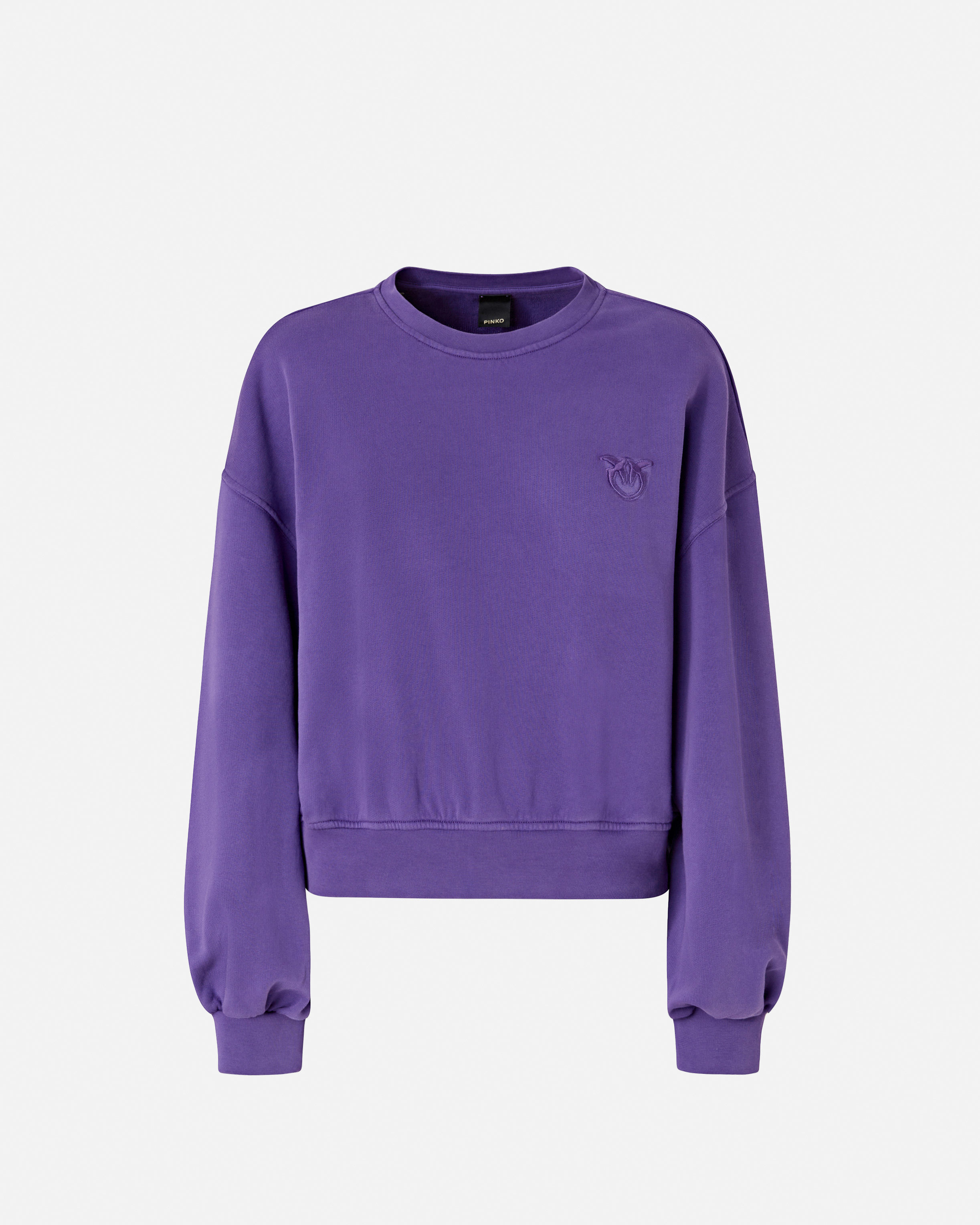 Pinko Sweatshirt With Love Birds Embroidery In Blue