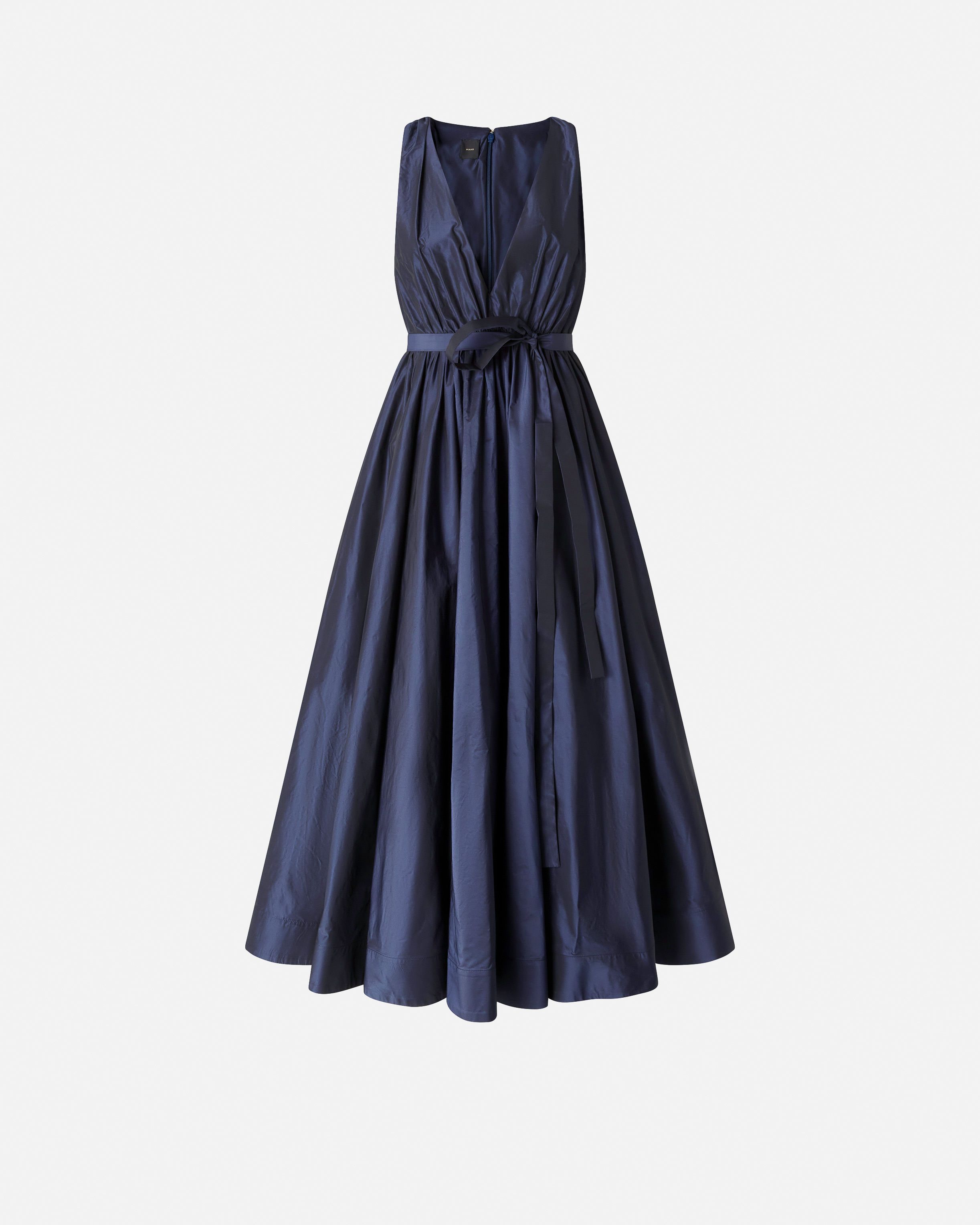 Kleid mit Schleife und weichem Rock - Blau - large