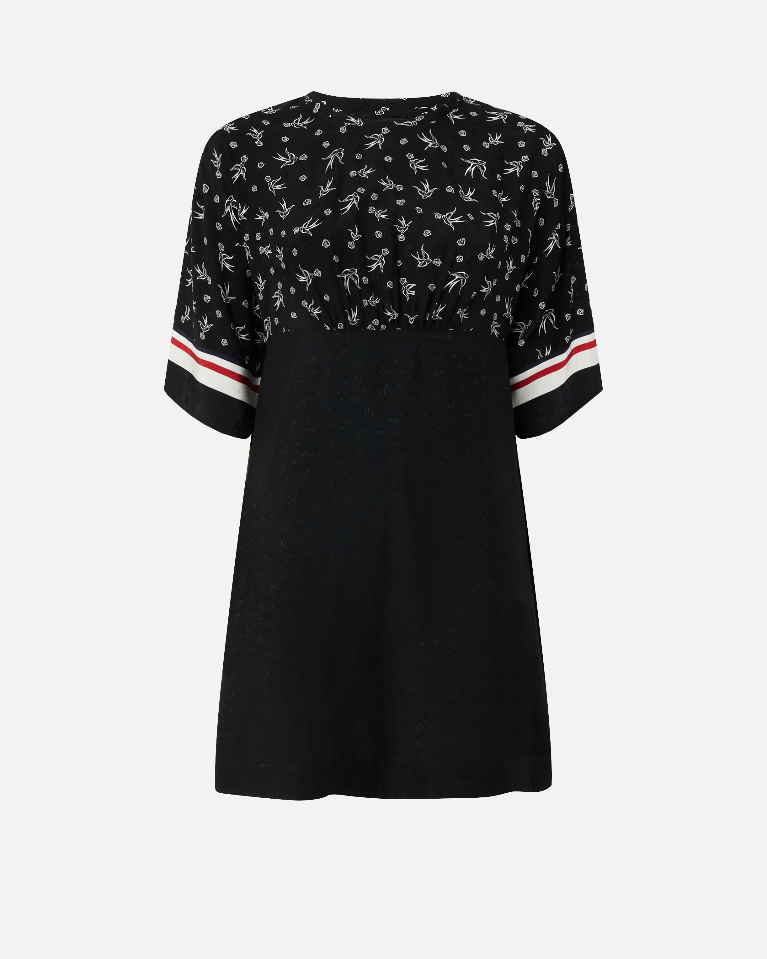 Robe imprimée en jacquard de viscose - Noir, Multicolore - large