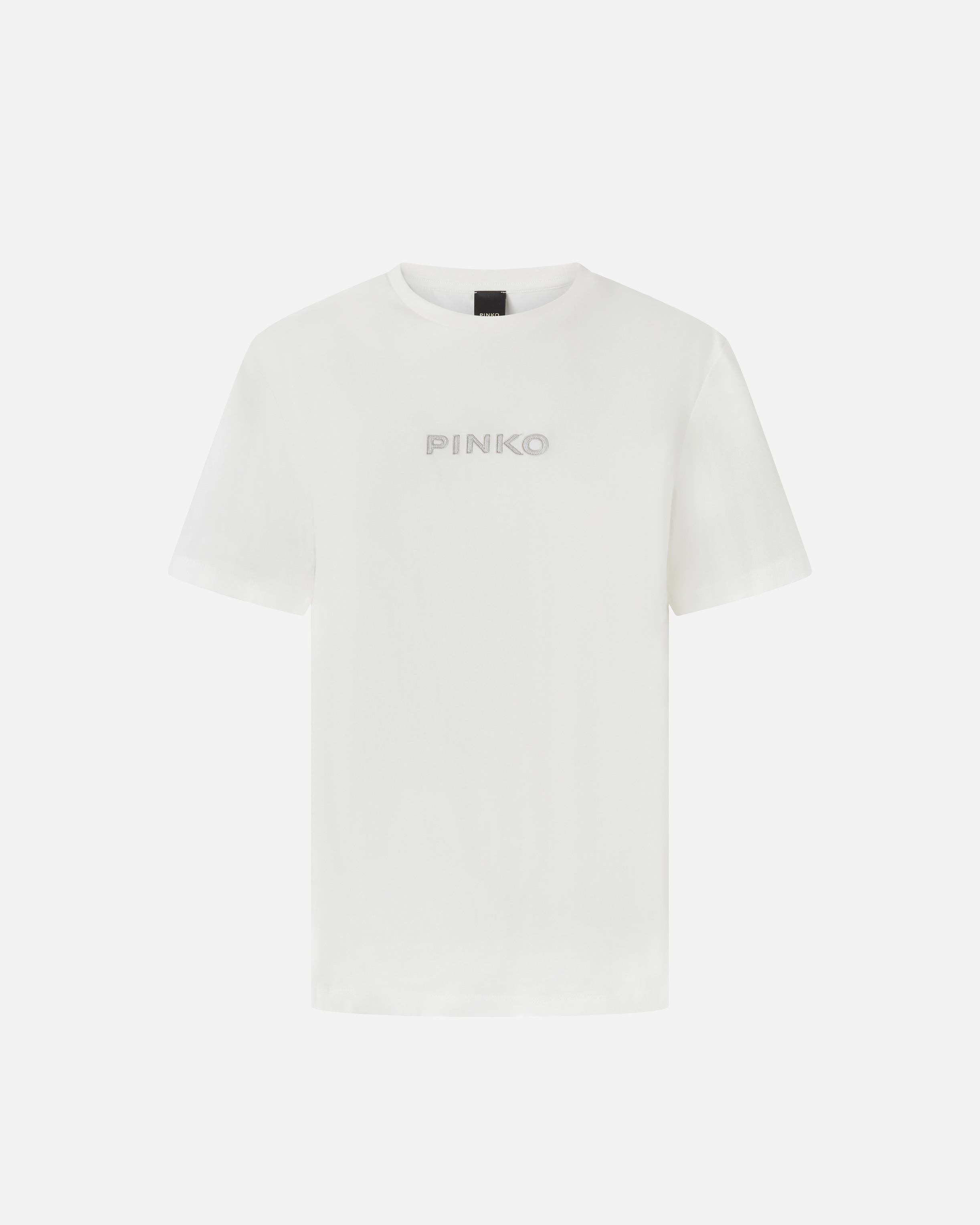 Pinko Jersey T-shirt With Embroidered Logo In White