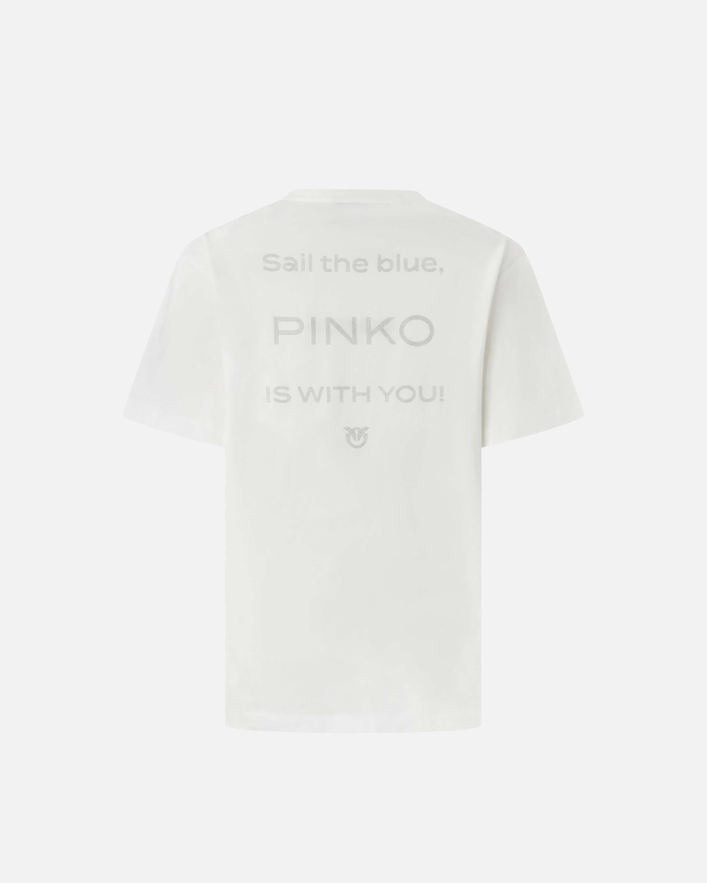 Pinko Jersey T-shirt With Embroidered Logo In White