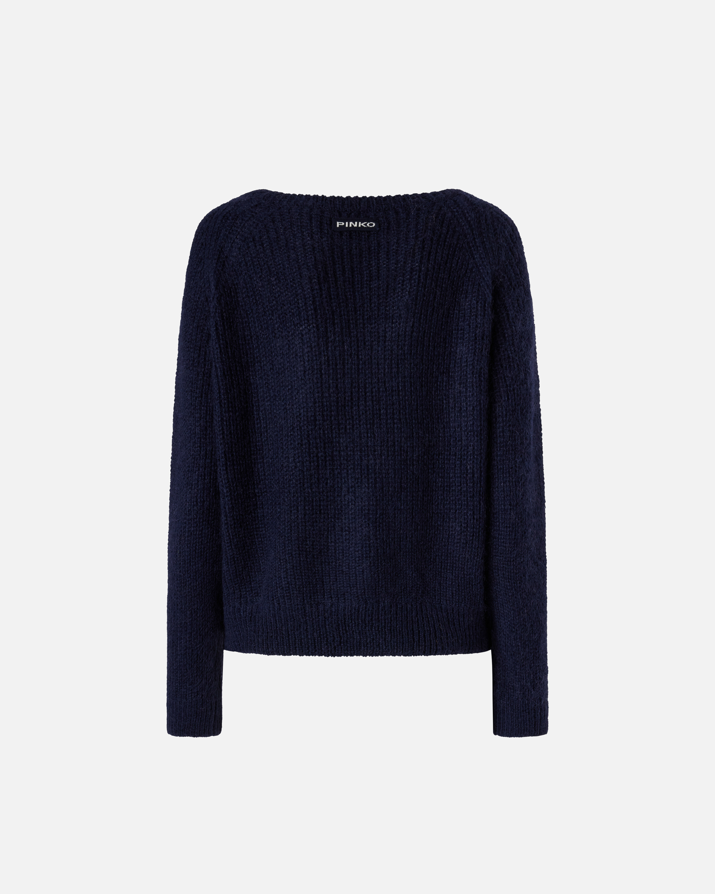 Pinko Fringe-detail Sweater With Mesh Knit Panels In Blue