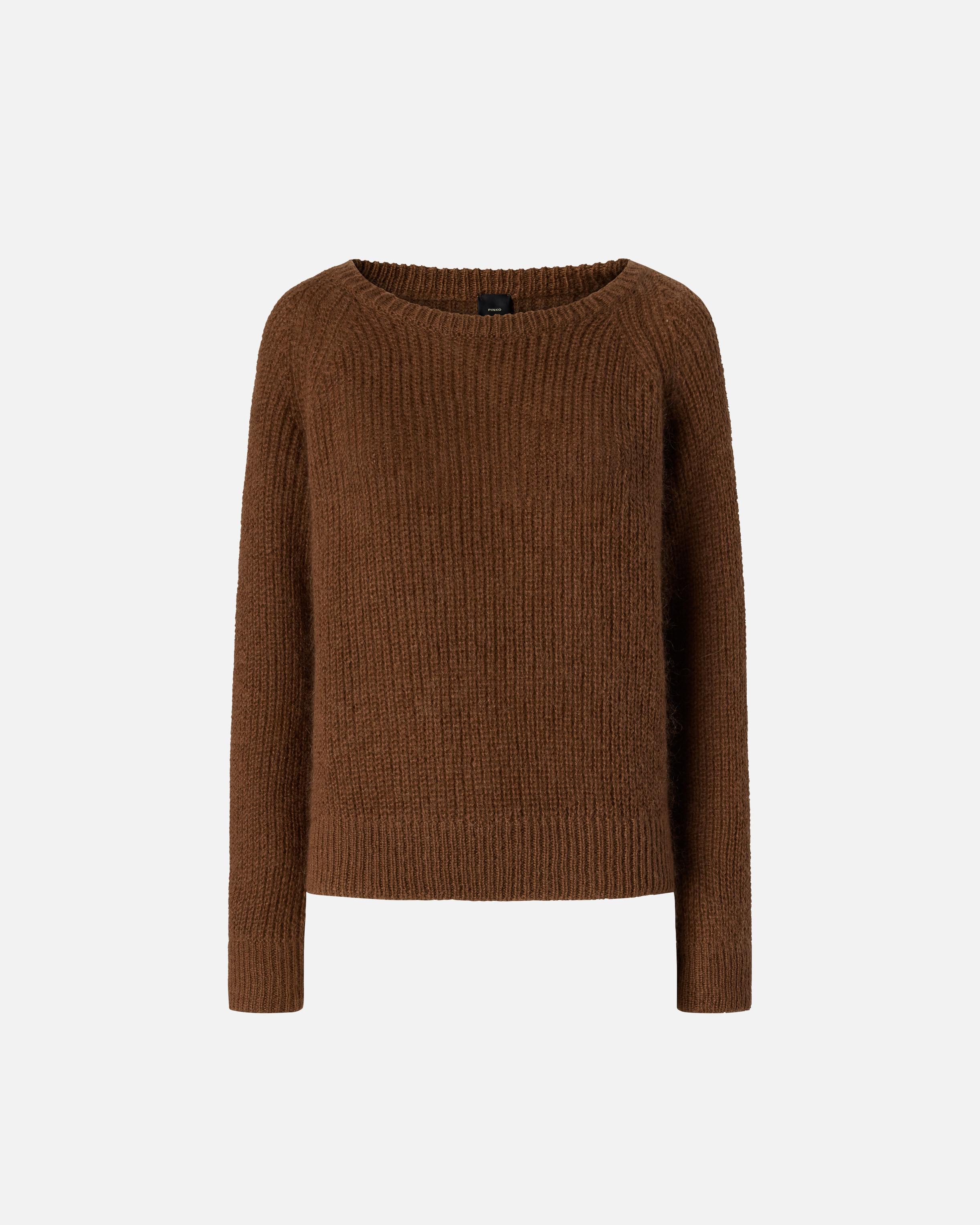 Pinko Crew-neck Long-sleeve Sweater In Brown