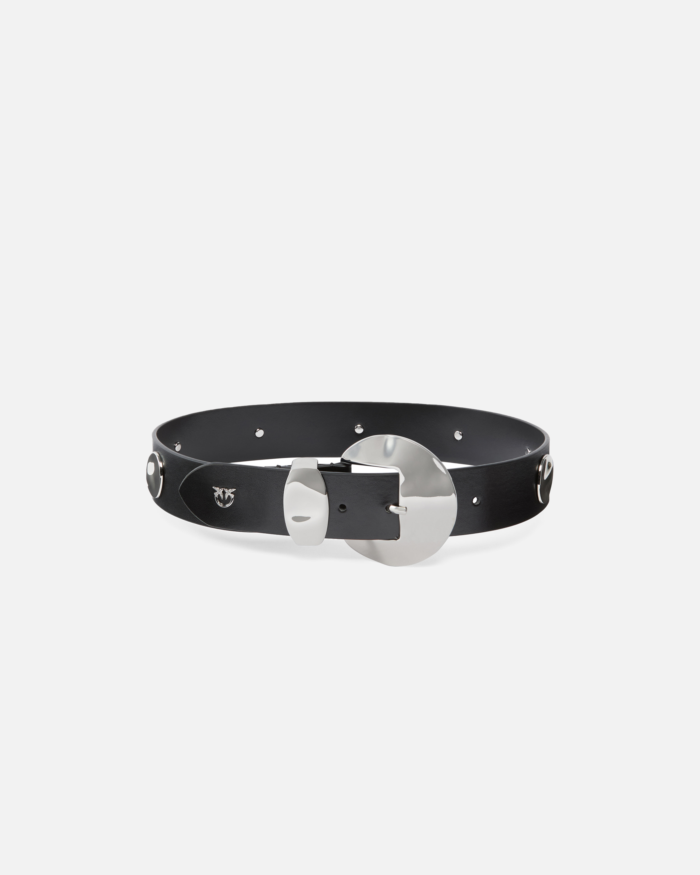 Pinko 4-cm Belt With Studs And Love Birds Logo In Black