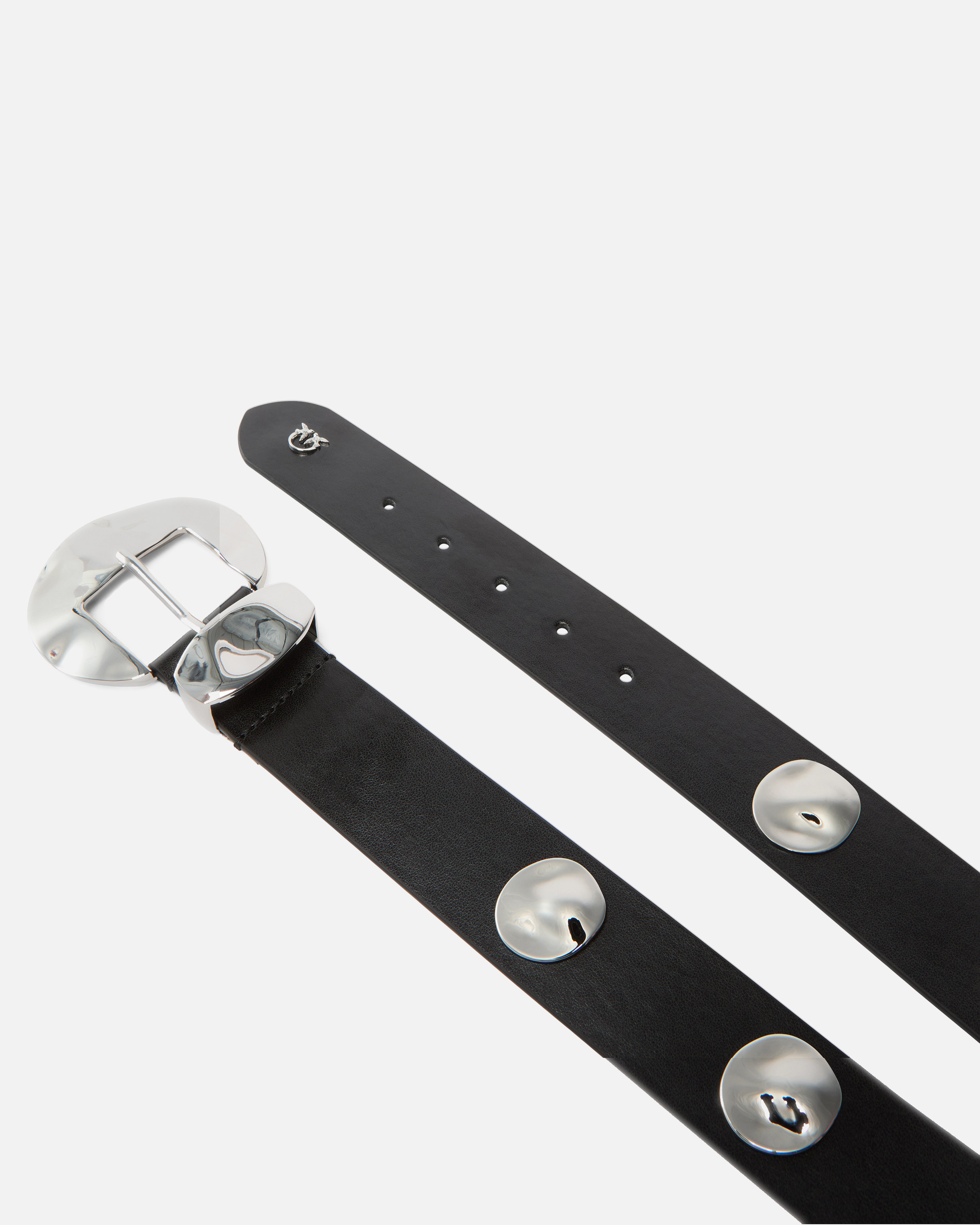Pinko 4-cm Belt With Studs And Love Birds Logo In Black