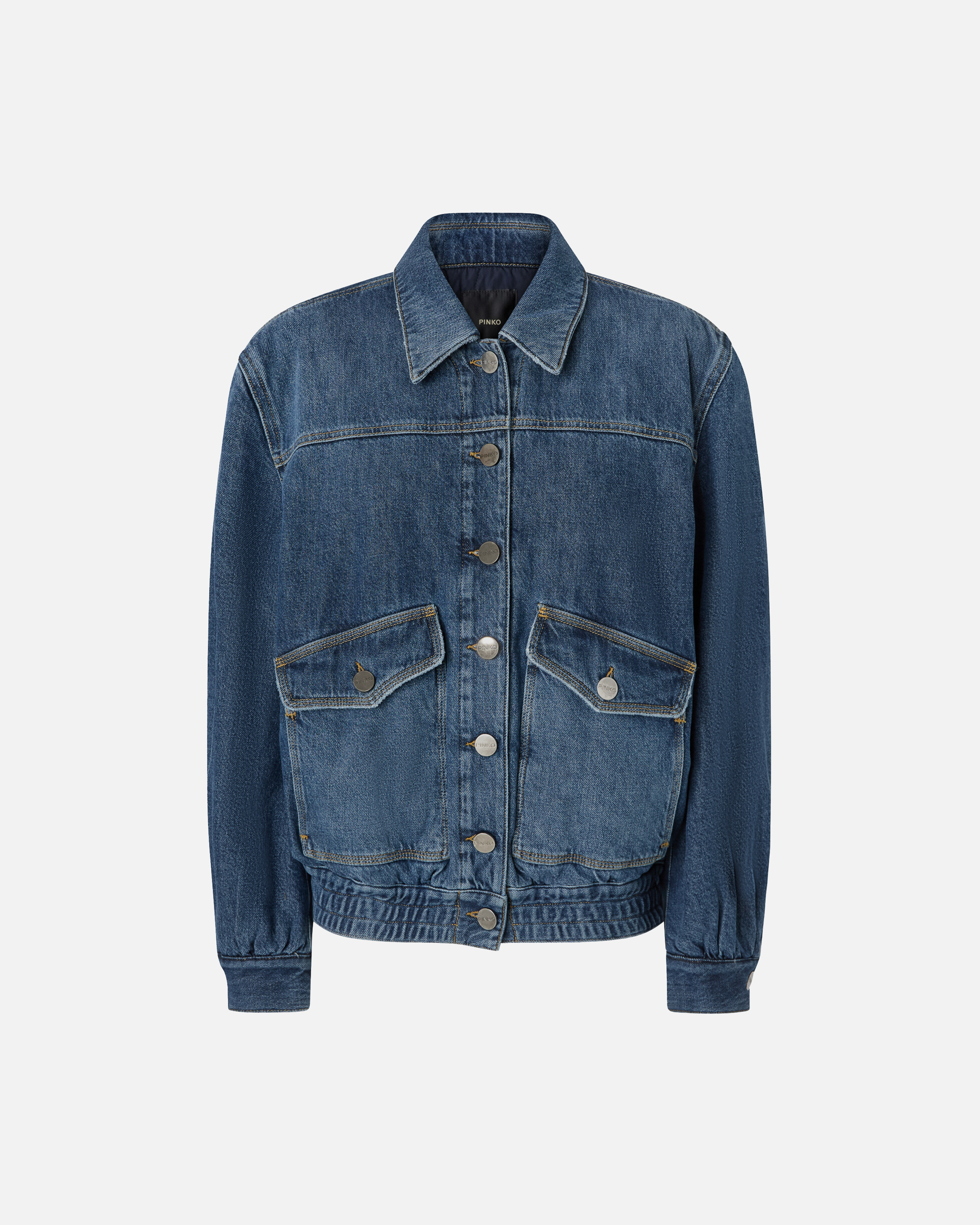 Pinko Pocket-embellished Denim Jacket In Blue