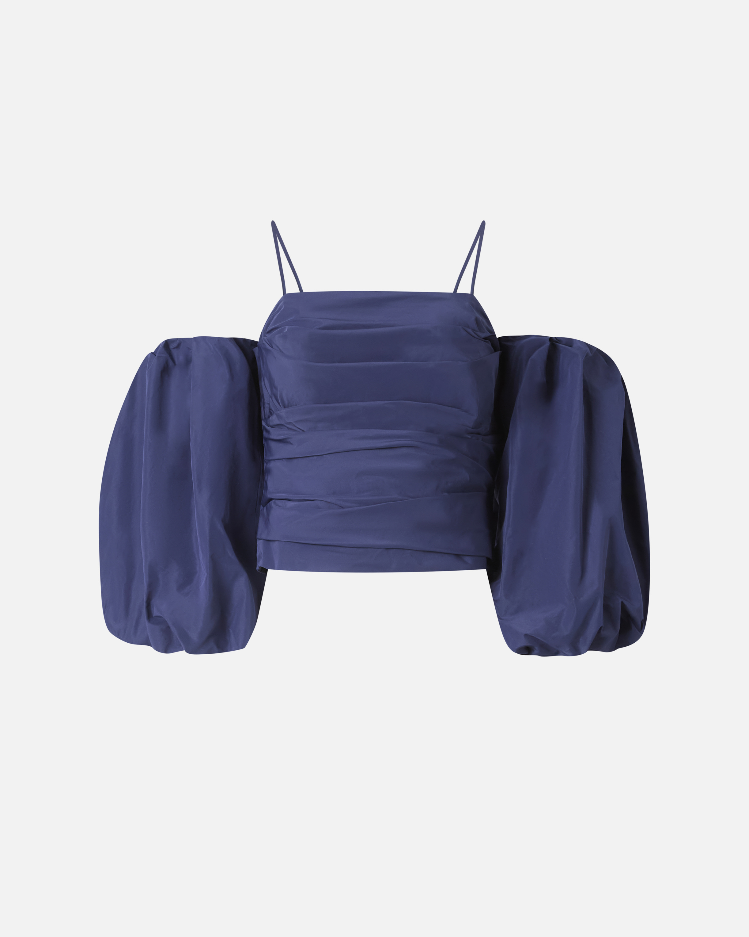 灯笼袖短上衣 - 蓝色 - large