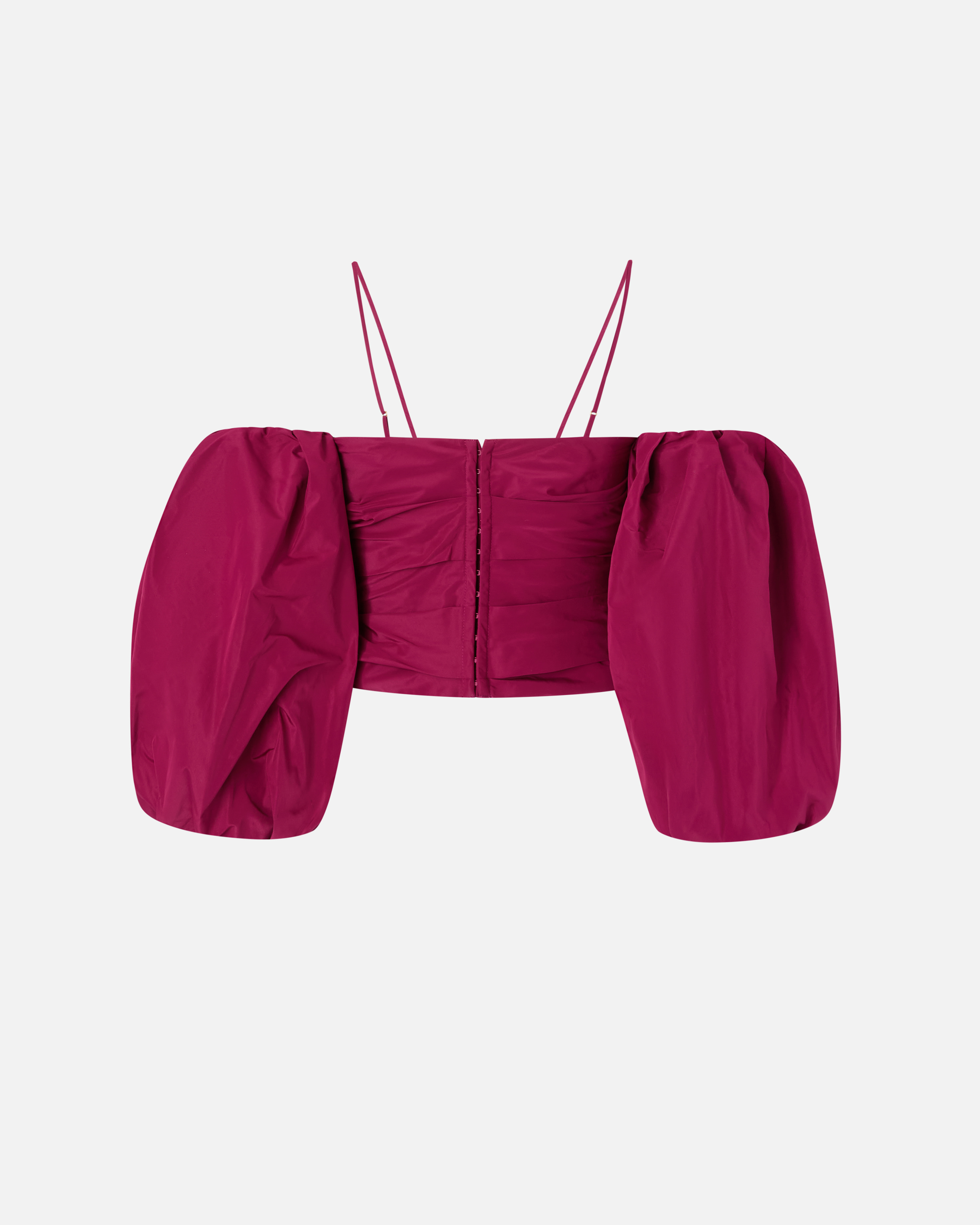 Pinko Crop Top With Puff Sleeves In Pink