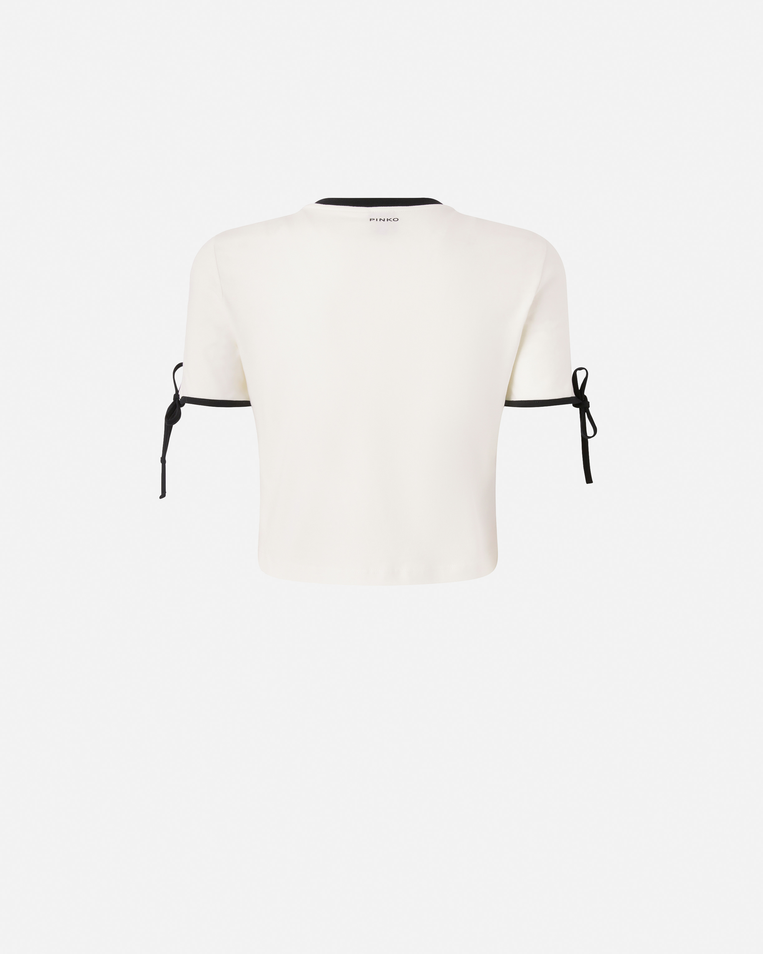 Pinko Cropped Love Birds T-shirt In Neutral