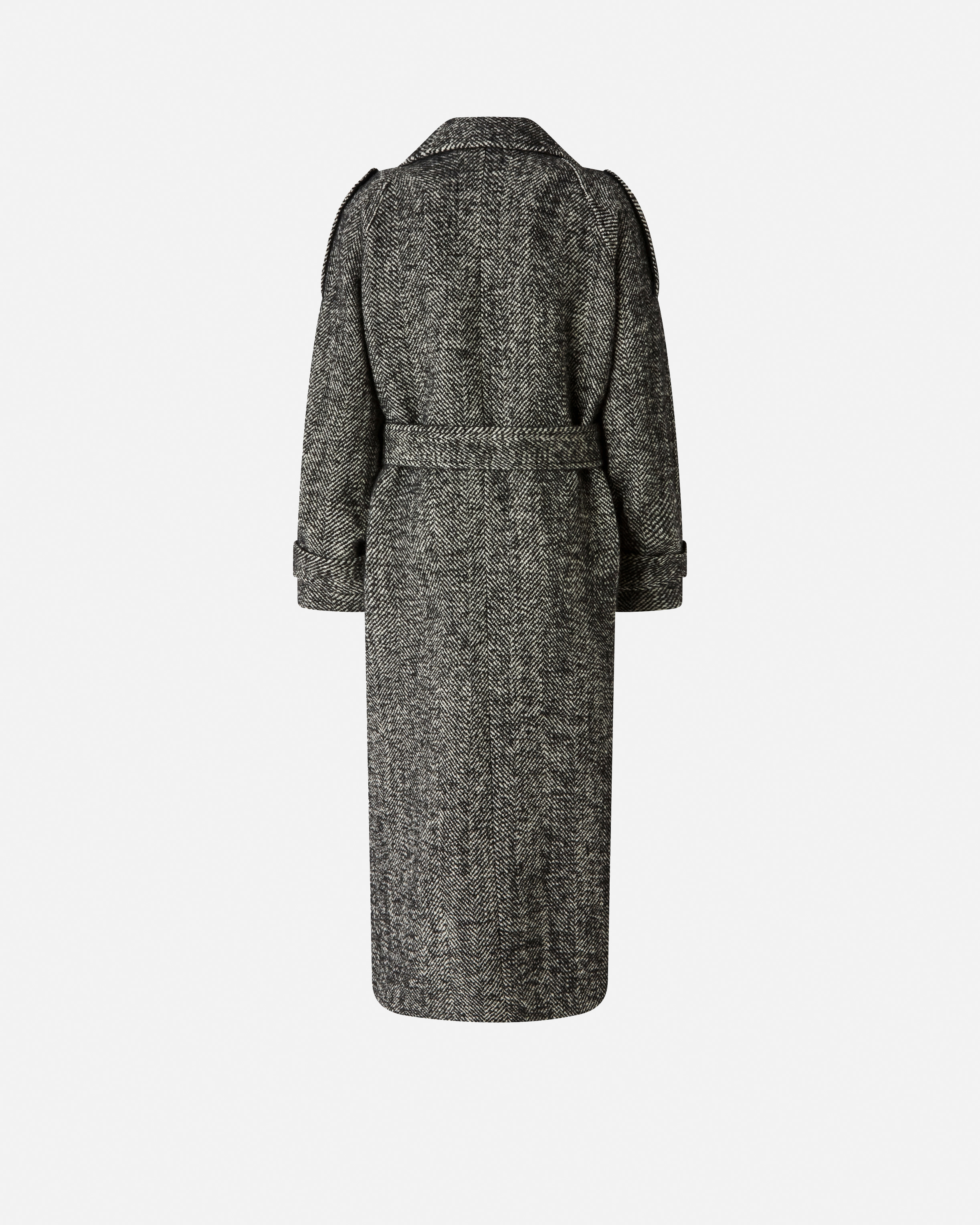 Pinko Long Herringbone Cloth Coat In Multi