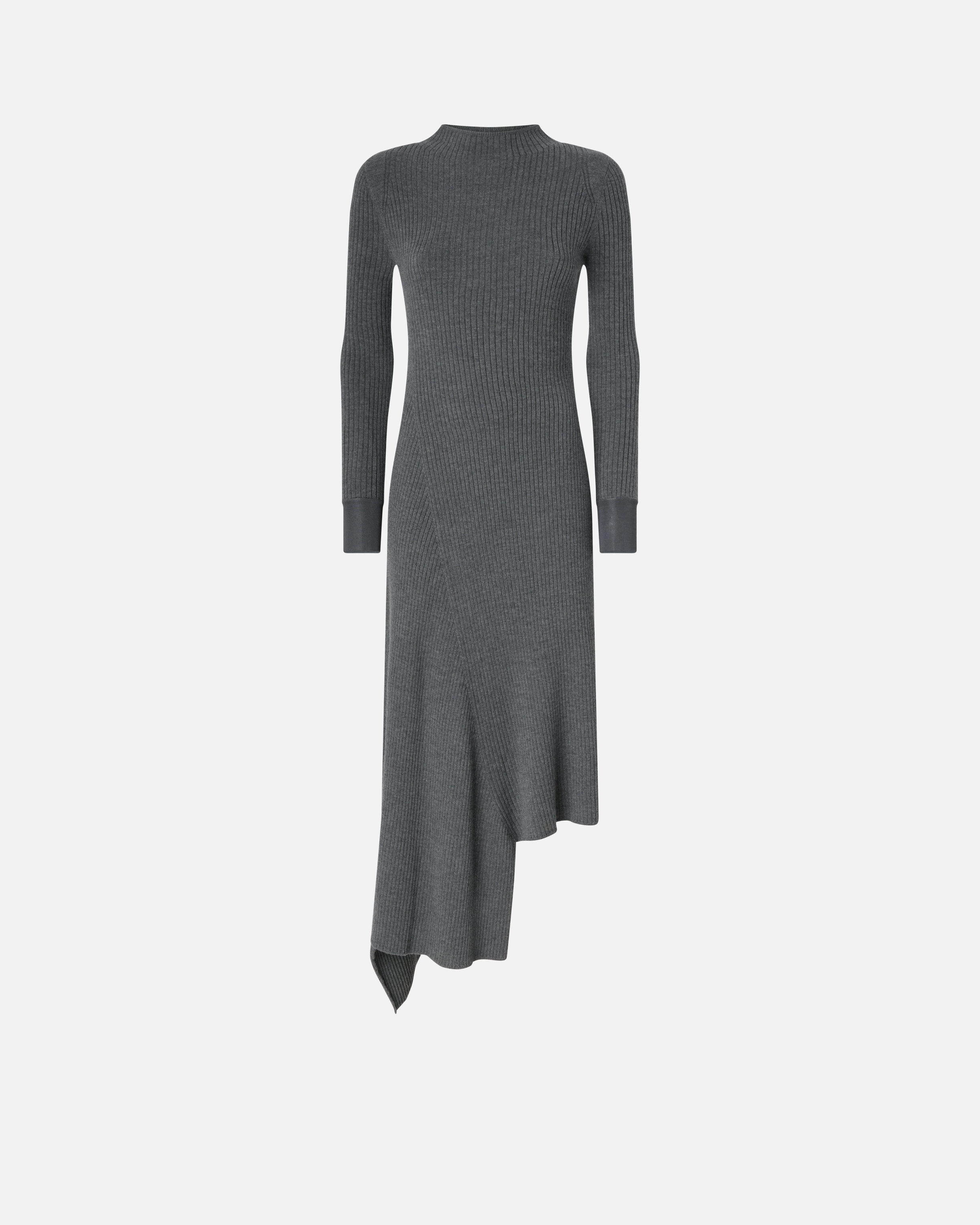 Pinko Flat Rib-knit Dress In Gray